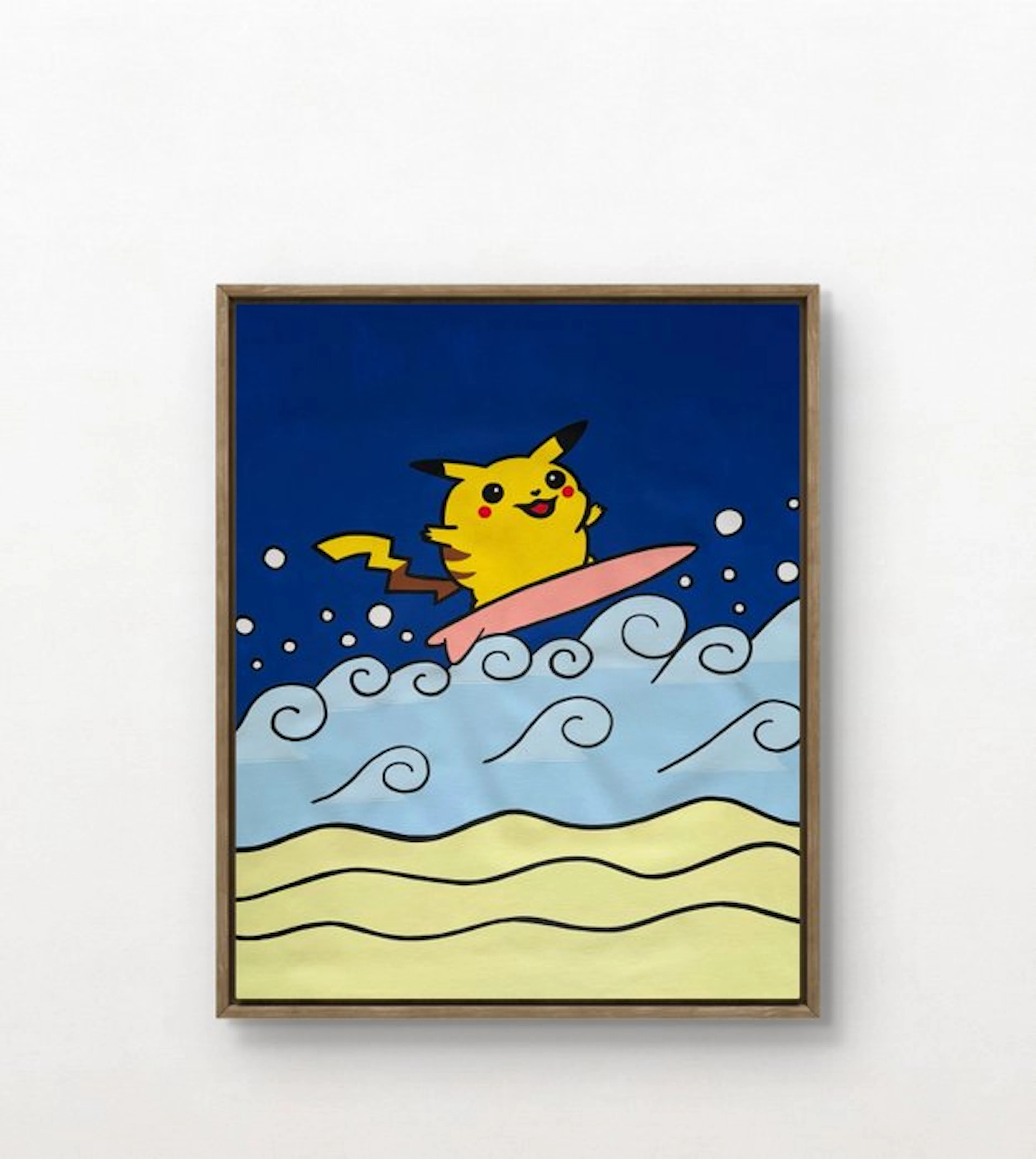 isem (1985) - Surfing pikachu X Pokemon (size 70x50cm 100% hand paint)
