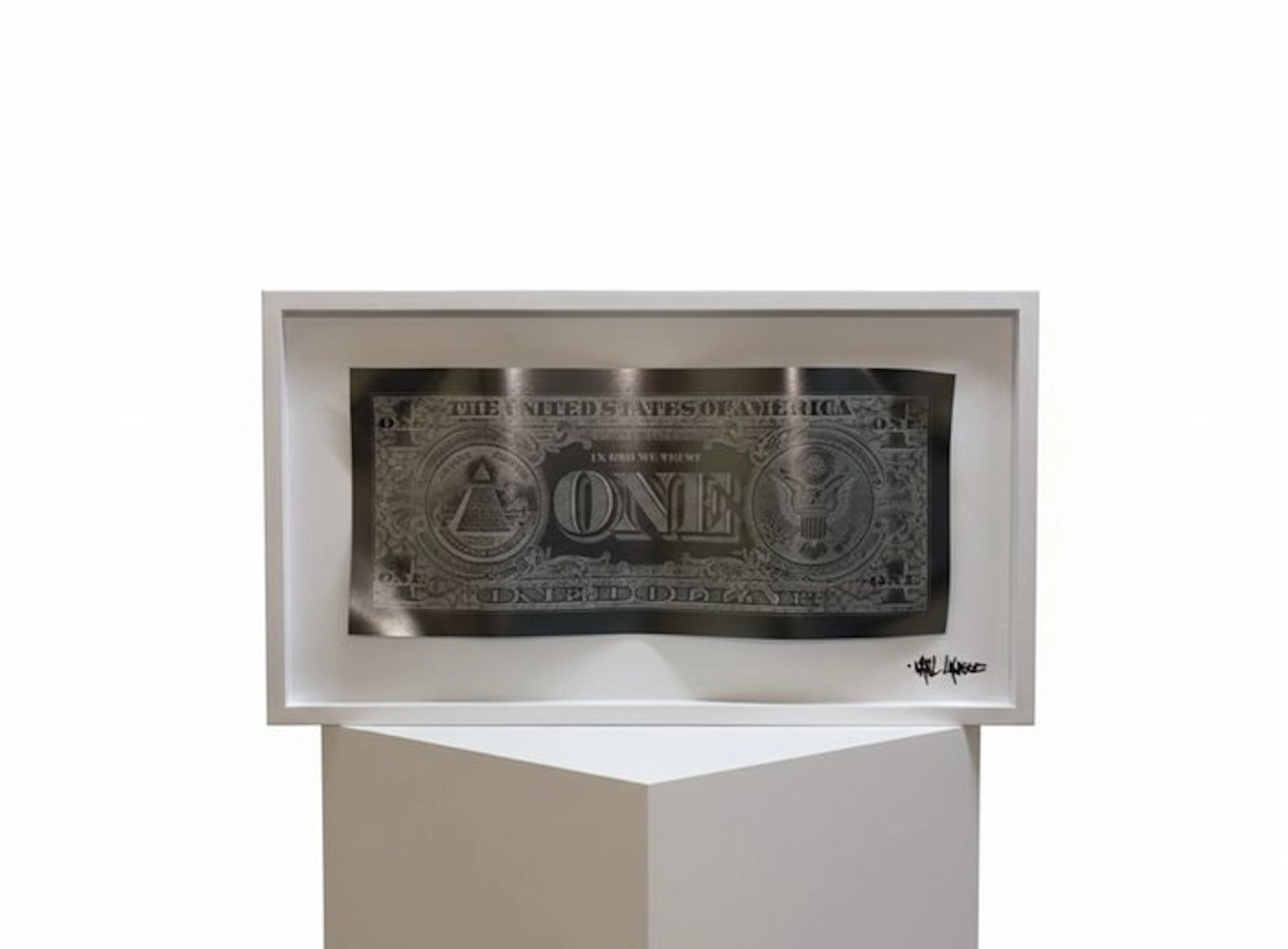 Karl Lagasse - Sculpture Alluminium et Bois *One dollar minimalist Black*