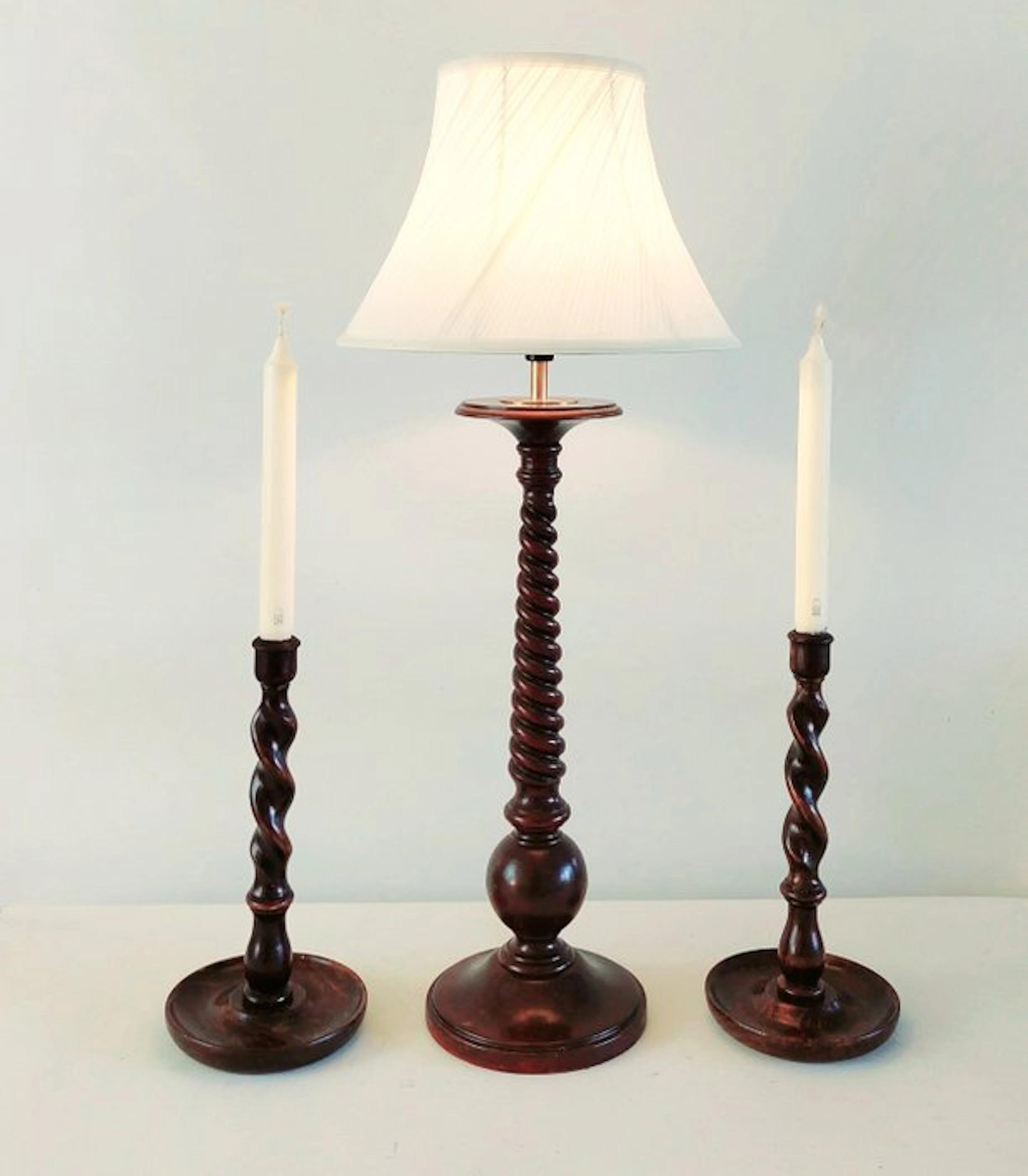 Candleholder Barley Twist Candlesticks and Buffet Lamp...