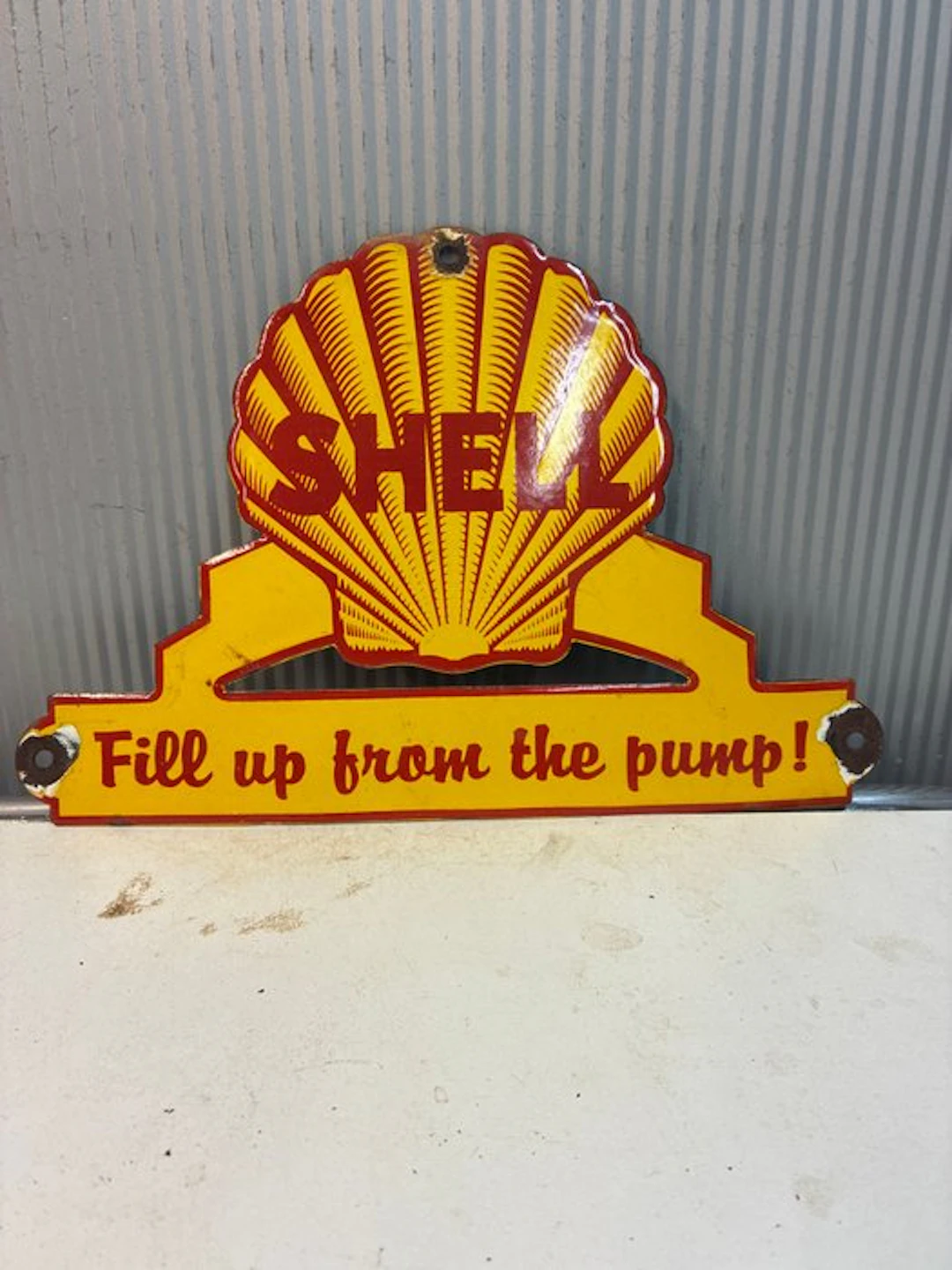 Shell Service Station – Enamel Advertising Board –...