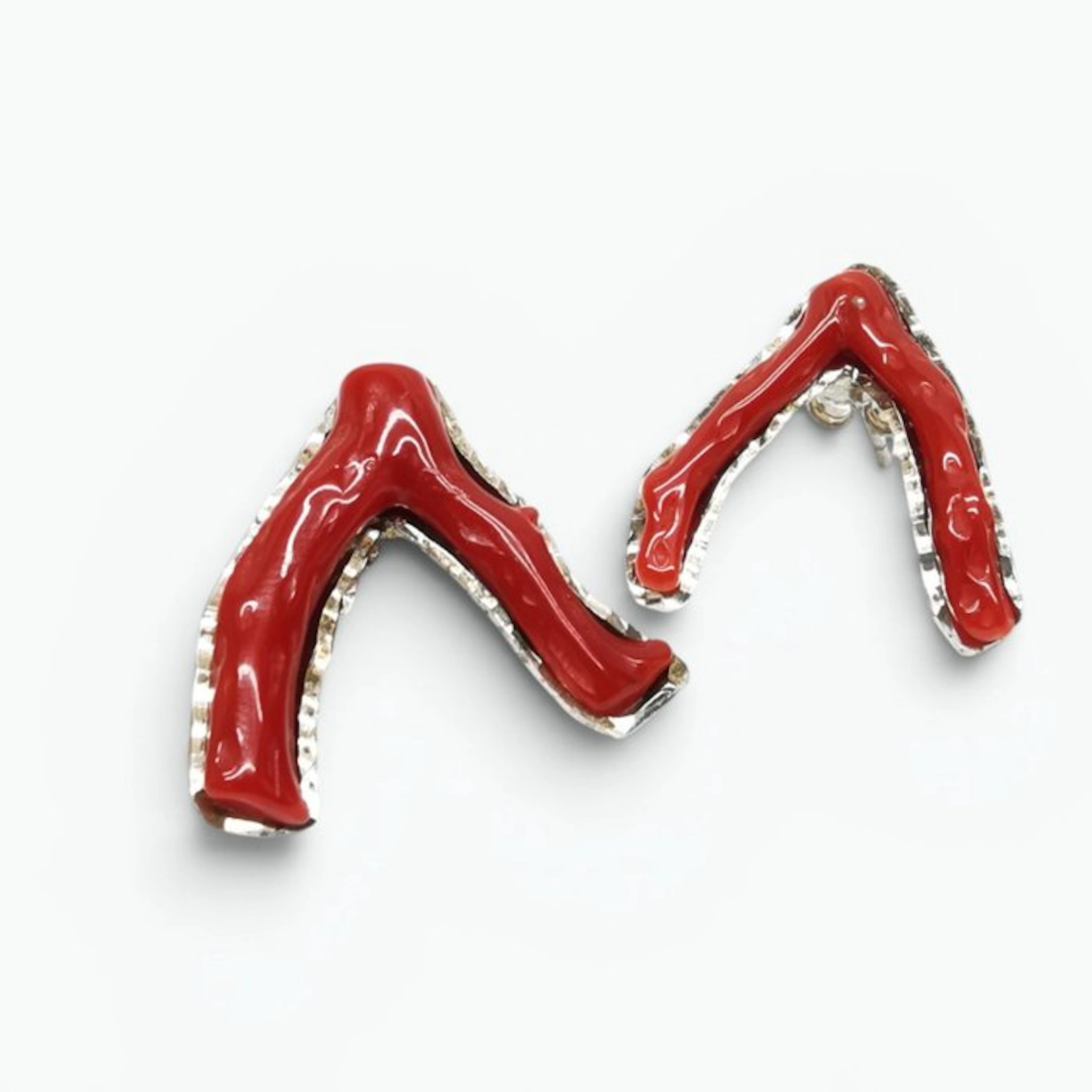 Coral - Sterling Silver 925 - Earrings