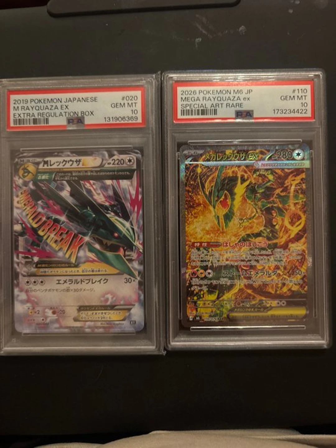 Pokémon - 2 Graded card - Rayquaza Foil