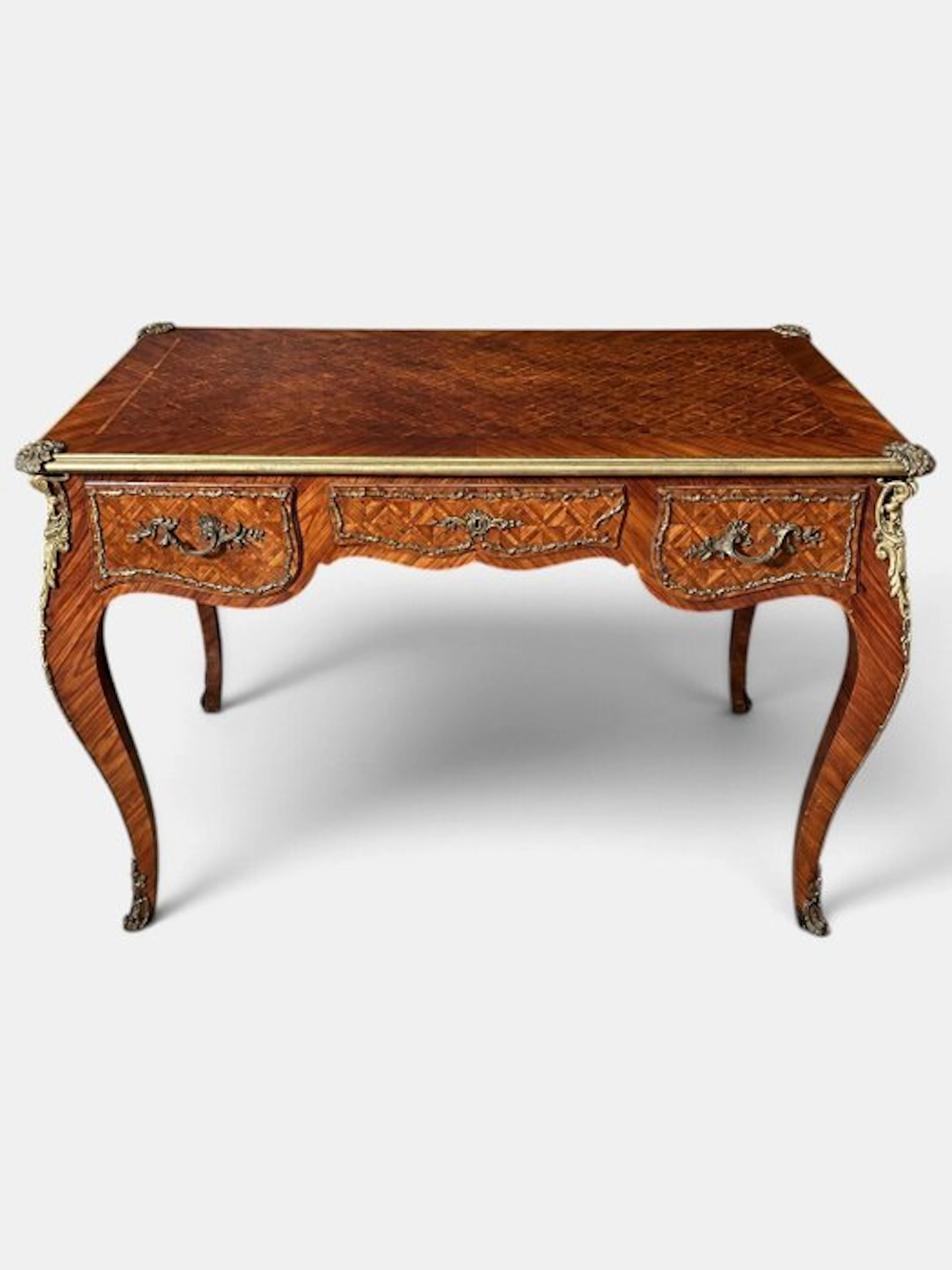 Writing table - Bronze, Parquetry of precious wood