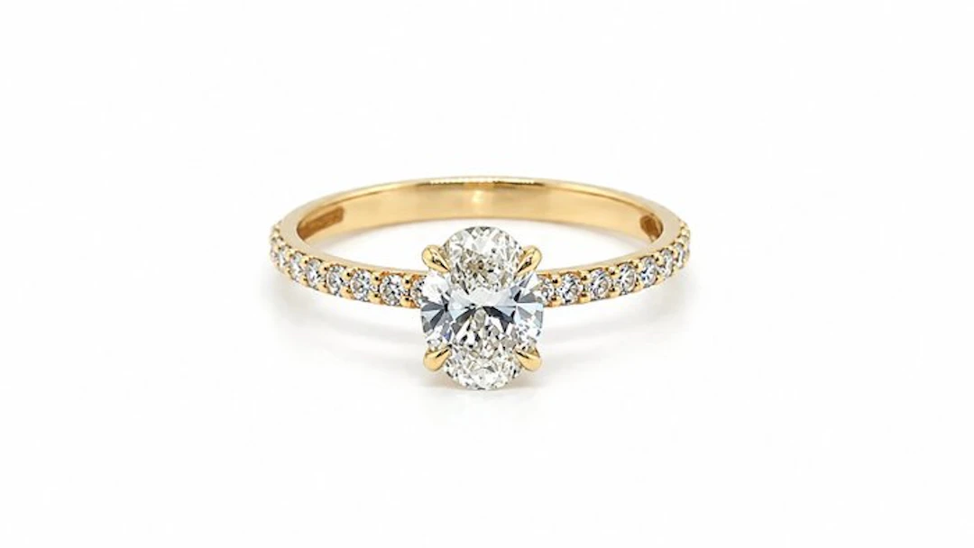 No reserve price - Ring - 14 kt. Yellow gold - 1.06ct. tw. Diamond (Lab-grown)