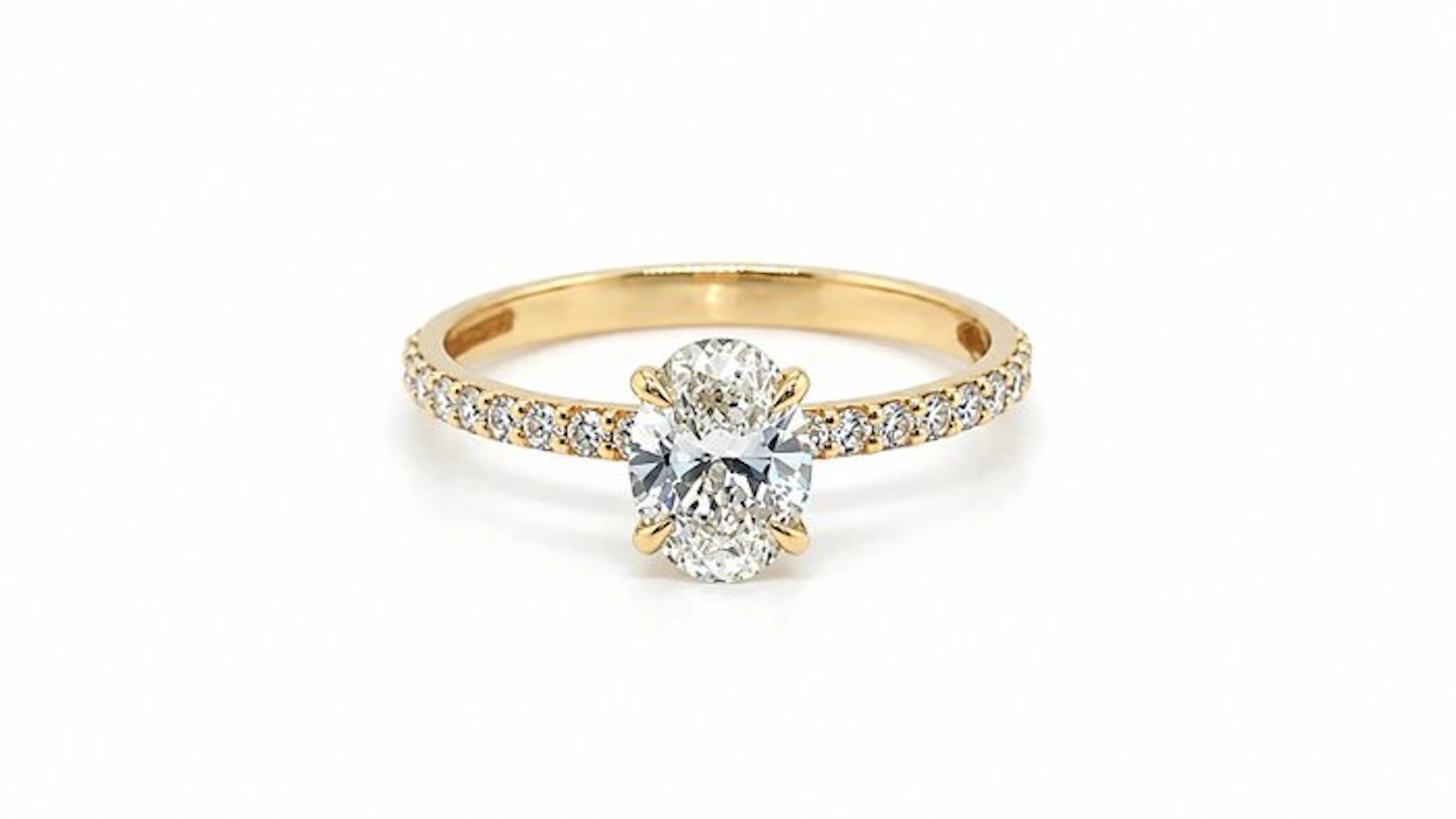 No reserve price - Ring - 14 kt. Yellow gold - 1.06ct. tw. Diamond (Lab-grown)