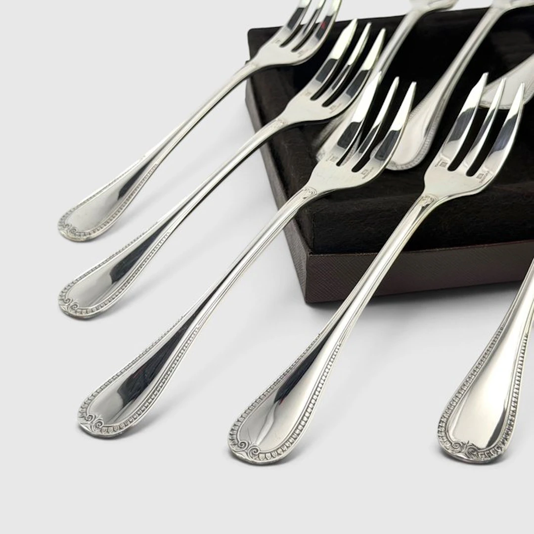 Christofle - Cake fork (12) - Malmaison - Pastry Forks in...