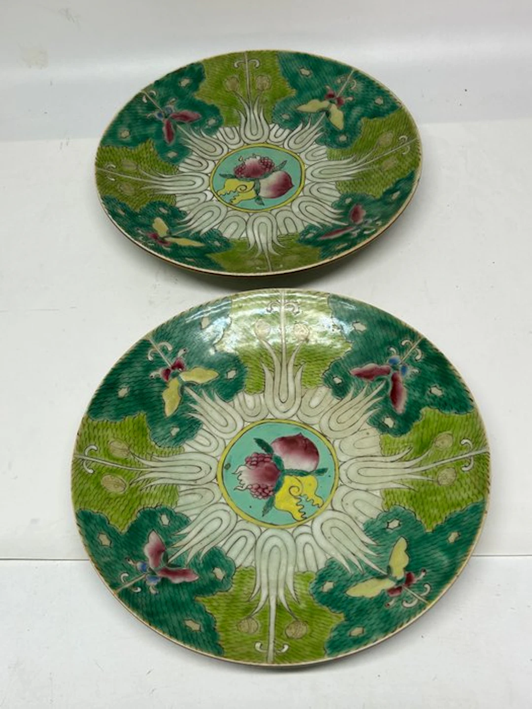 Pair of Large Chinese Porcelain Plates
