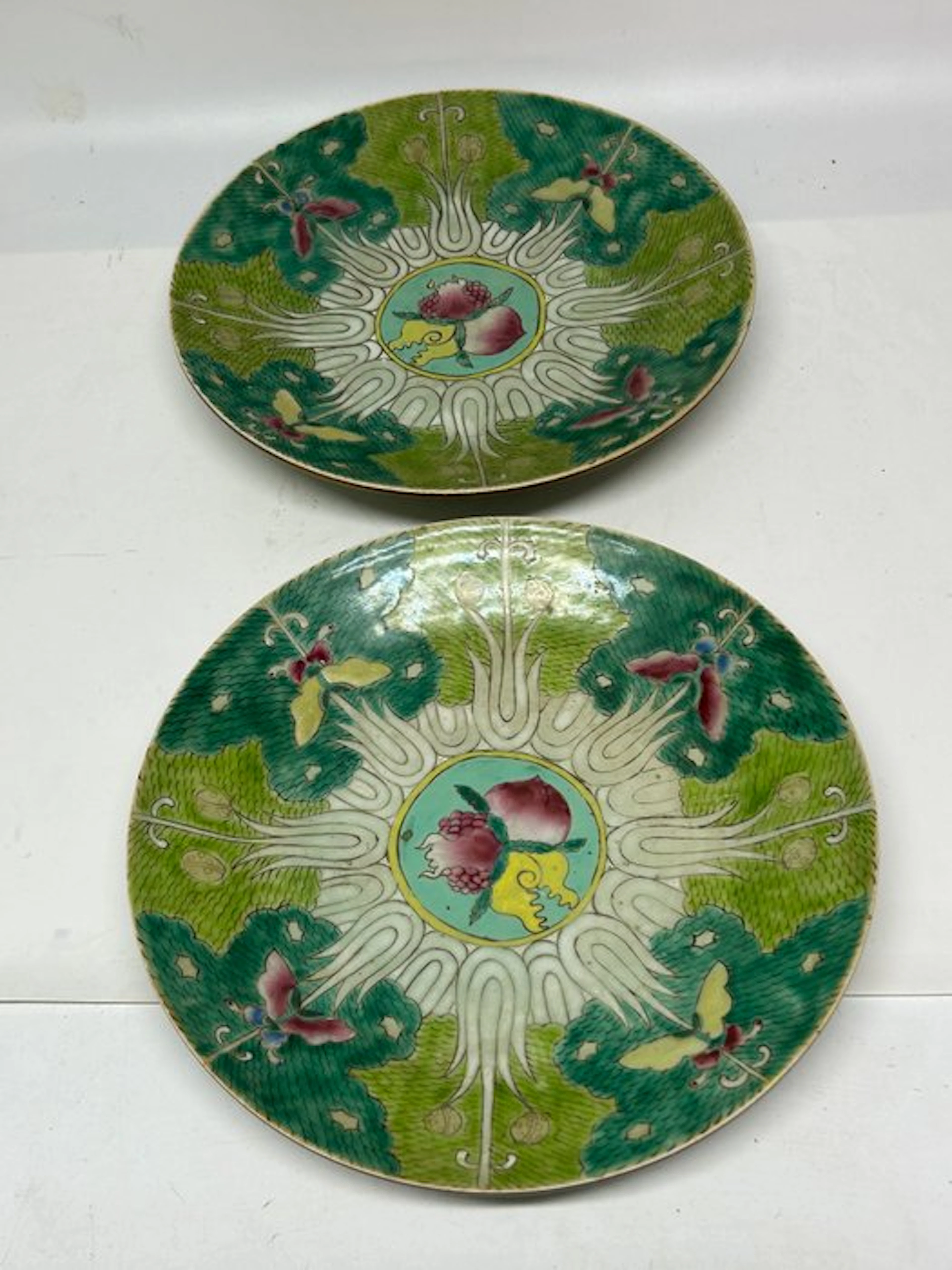 Pair of Large Chinese Porcelain Plates