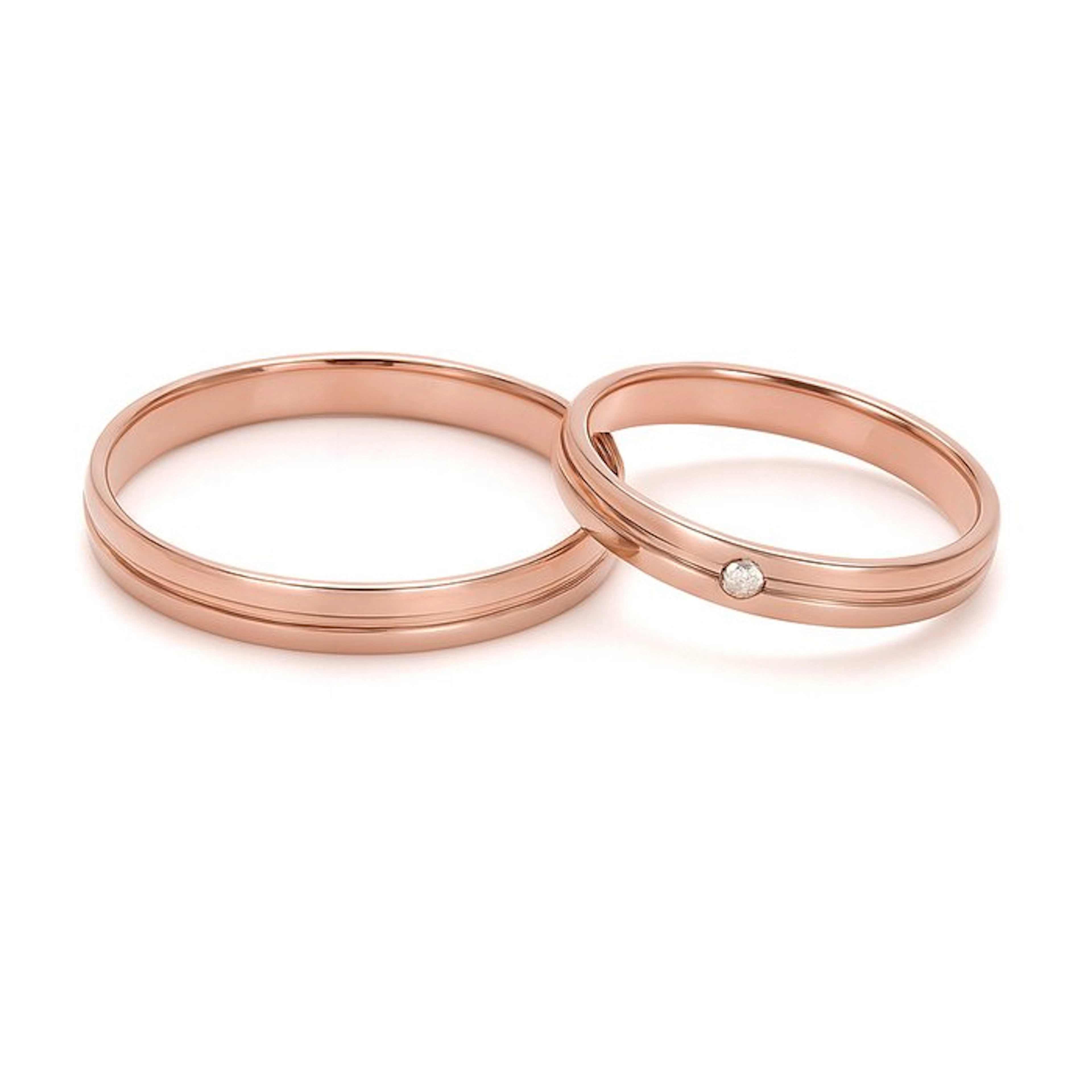 Ring - 18 kt. Yellow gold - 0.01ct. tw. Diamond (Natural) - Made in Italy