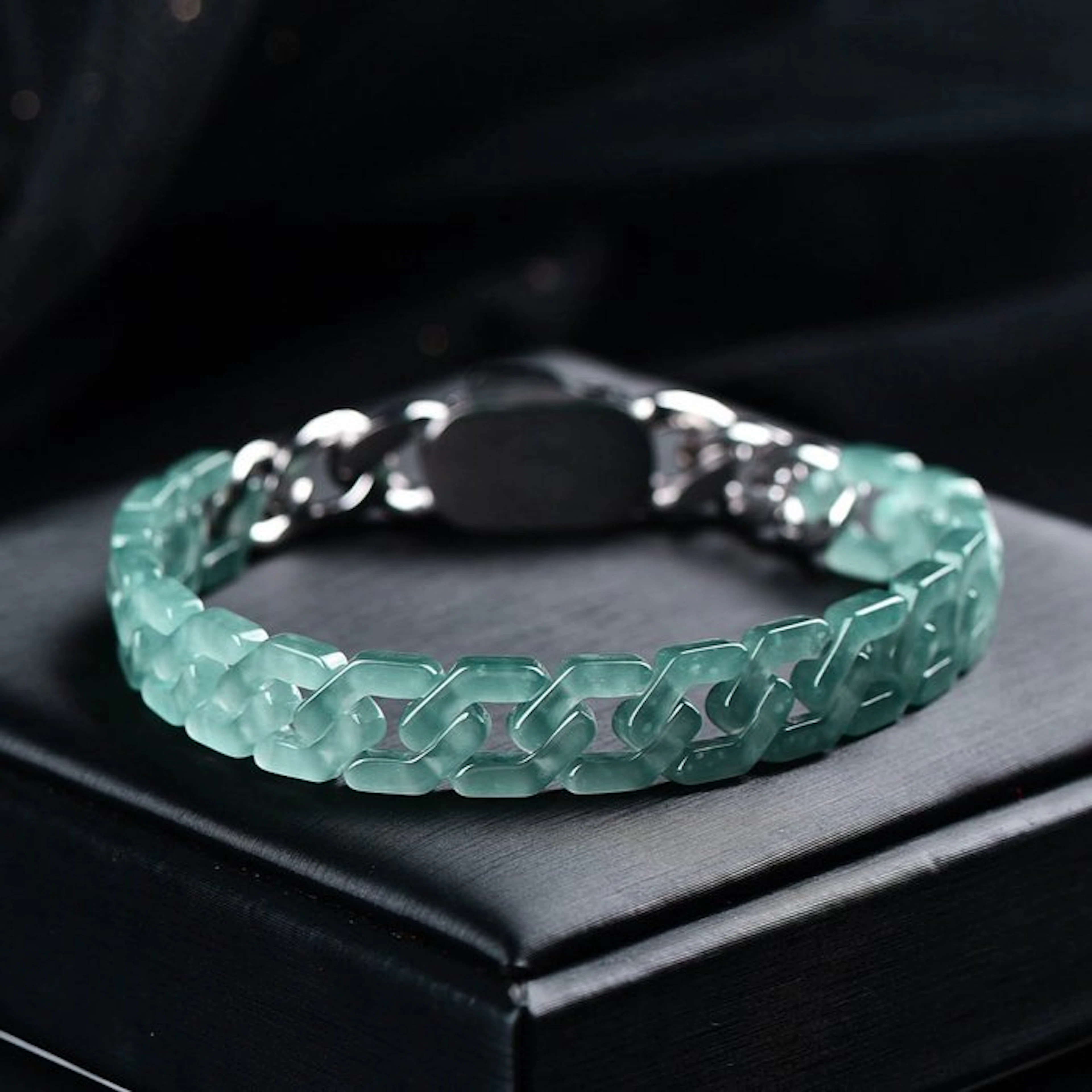 ALGT Certified - Masterful Natural Jadeite Jade Bracelet...