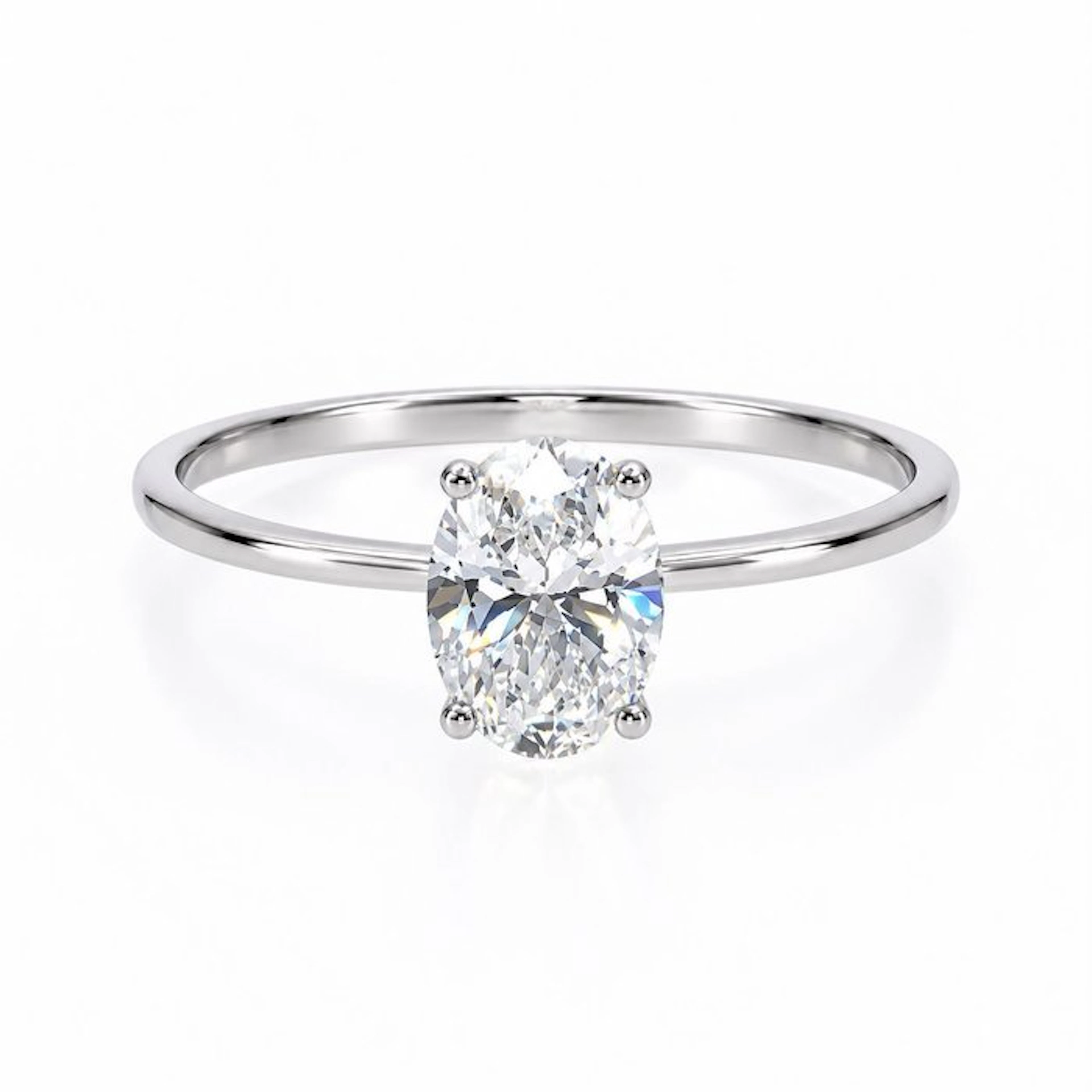 No reserve price - Ring - 14 kt. White gold - 1.09ct. tw. Diamond (Lab-grown)