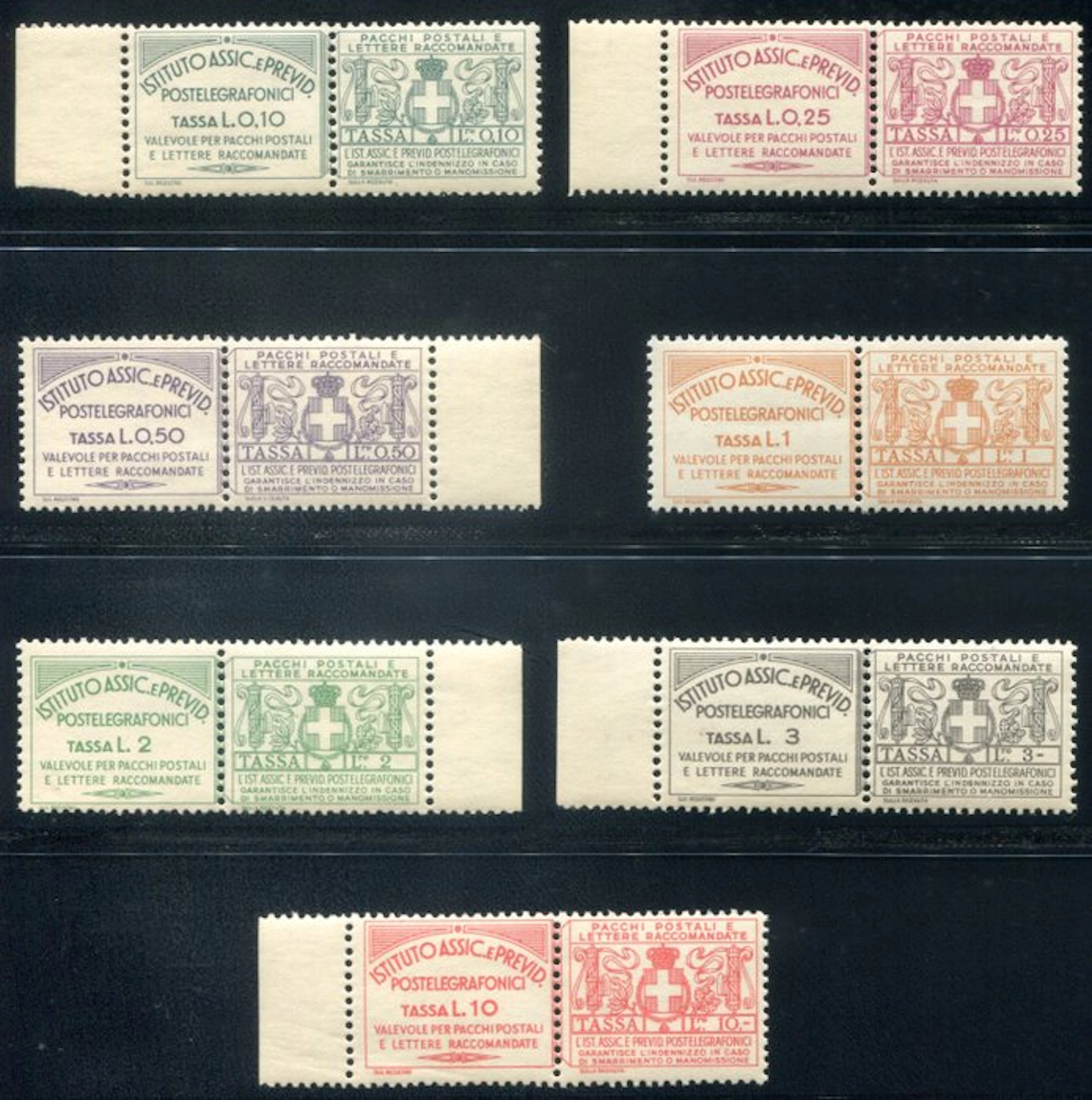 Italy Kingdom 1936 - Complete Insurance Series: 7 values...