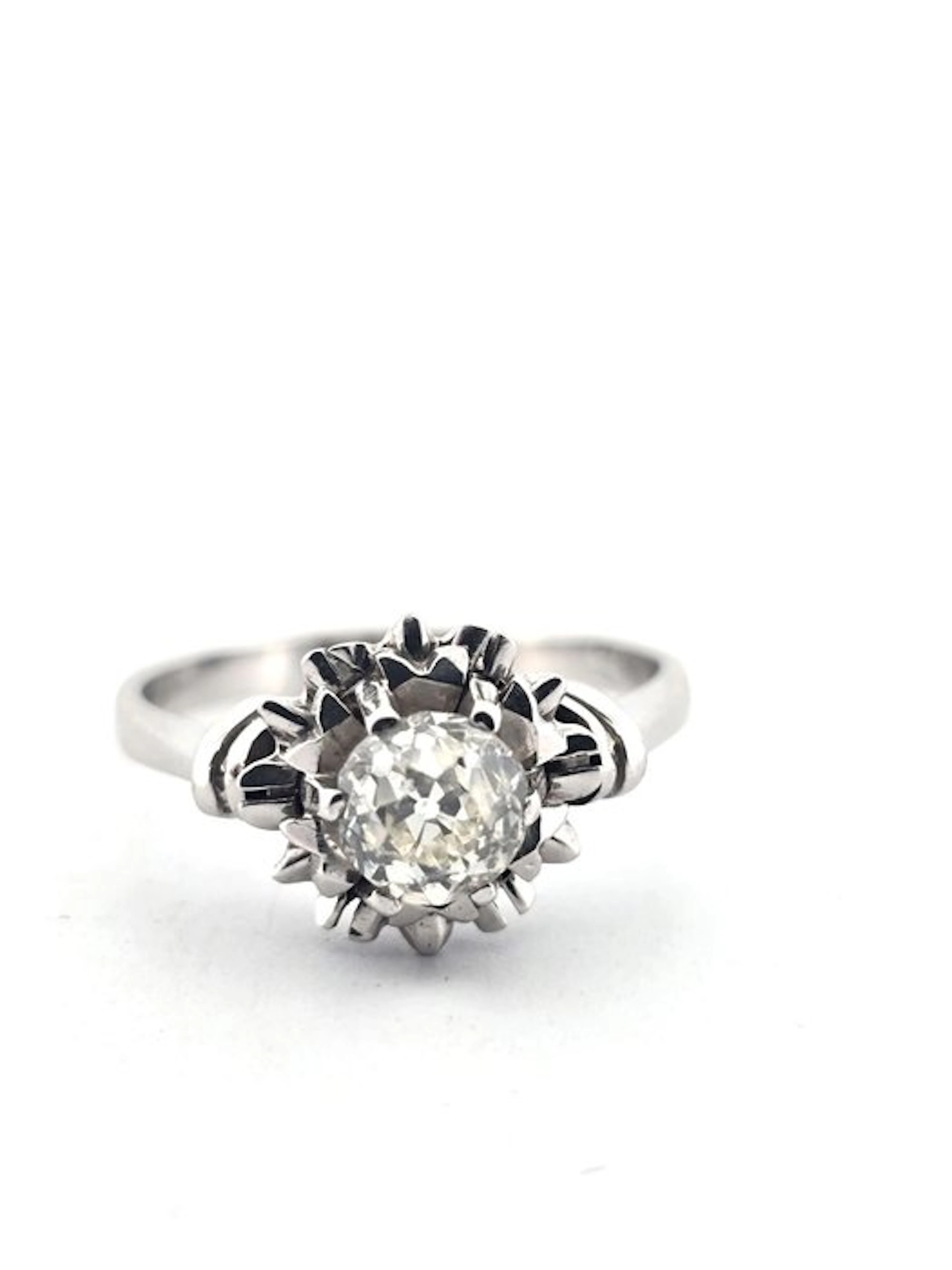 Ring - 18 kt. White gold - 0.80ct. tw. Diamond (Natural)