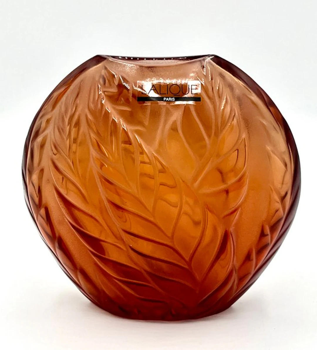 Lalique - Marie-Claude Lalique - Vase - "Filicaria" - Ruby Red Color - Crystal