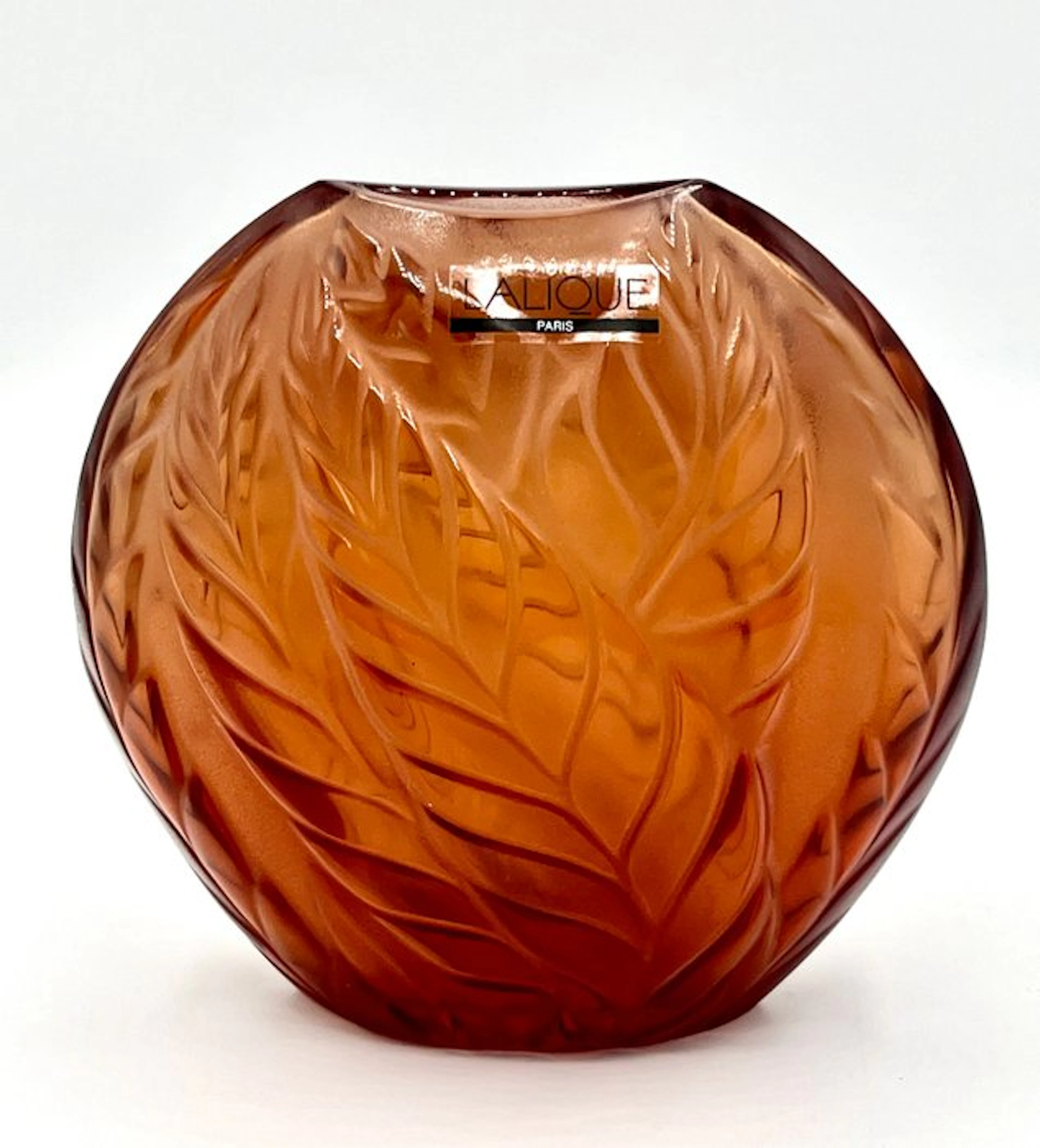 Lalique - Marie-Claude Lalique - Vase - "Filicaria" - Ruby Red Color - Crystal