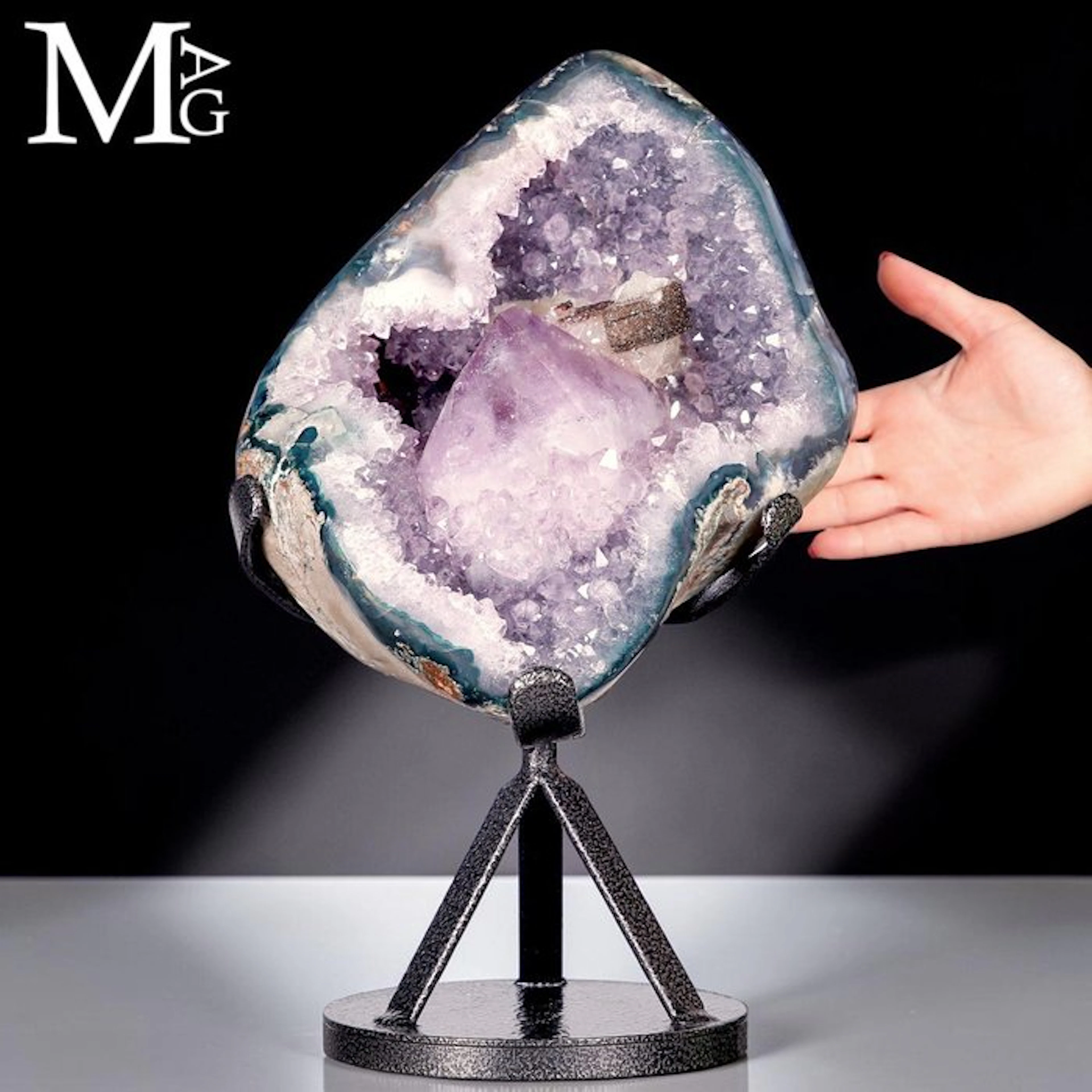Deep purple amethyst geode