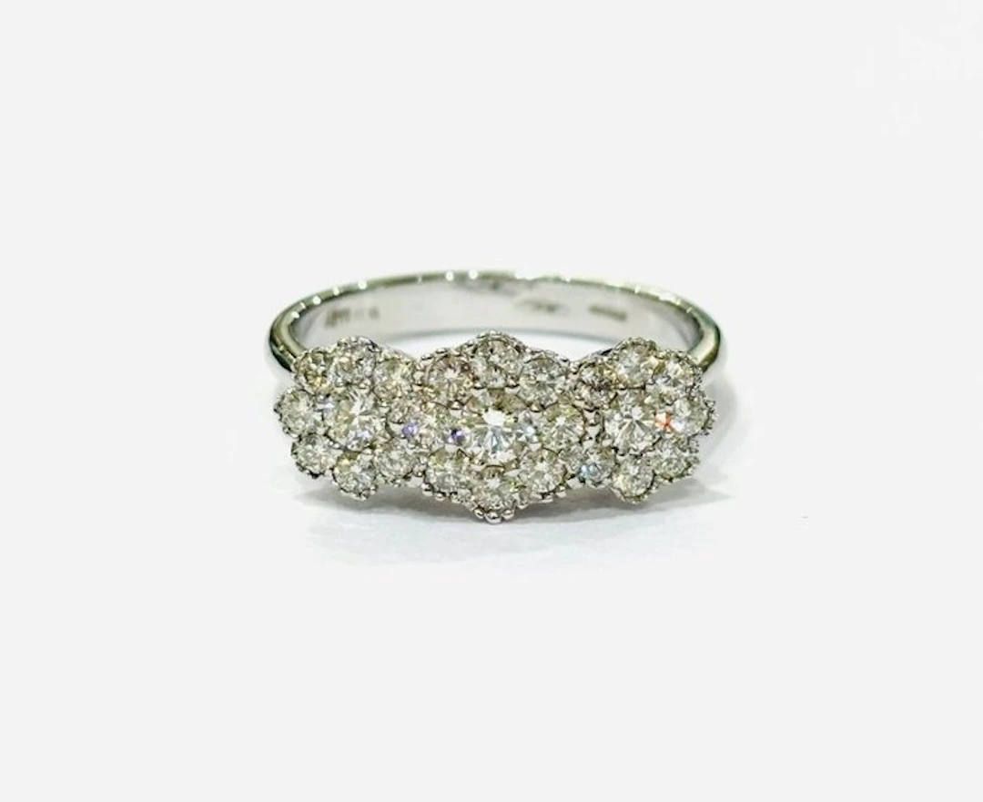 Ring - 18 kt. White gold - 1.20ct. tw. Diamond (Natural) - Made in Italy