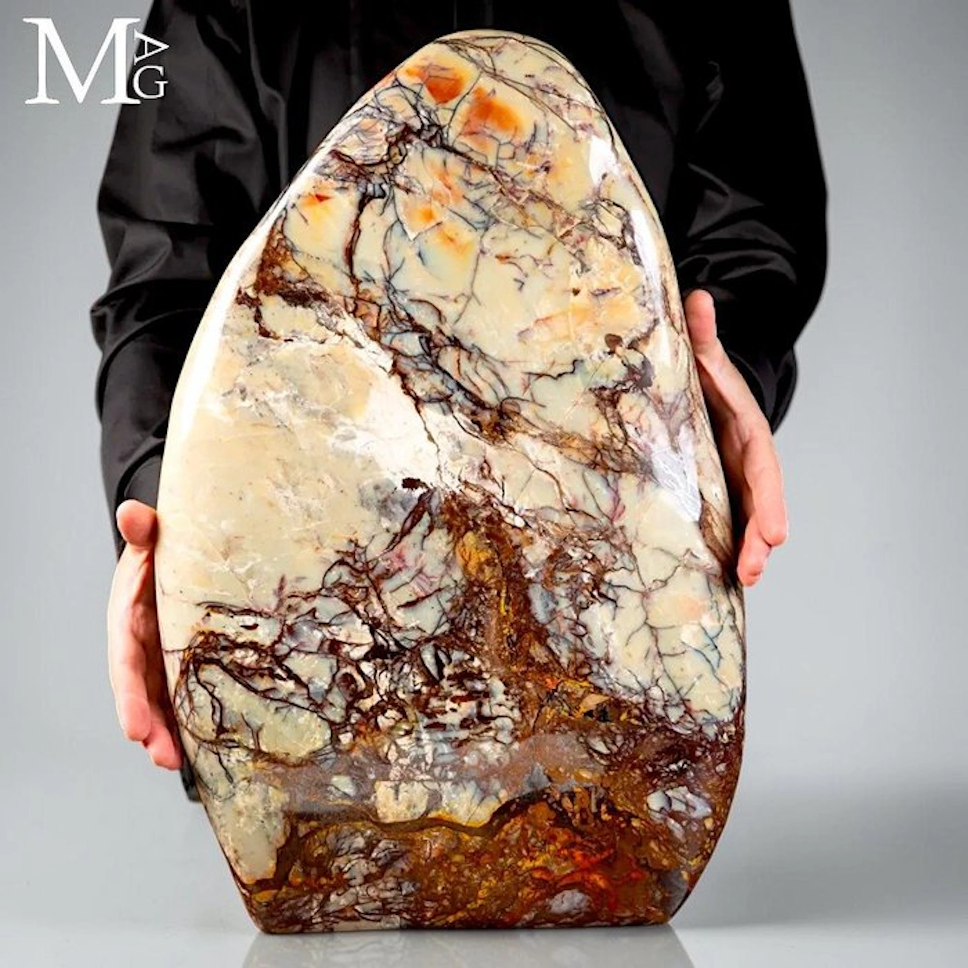 Rare Brecciated Opal with a Rich Web of Red Hematite...