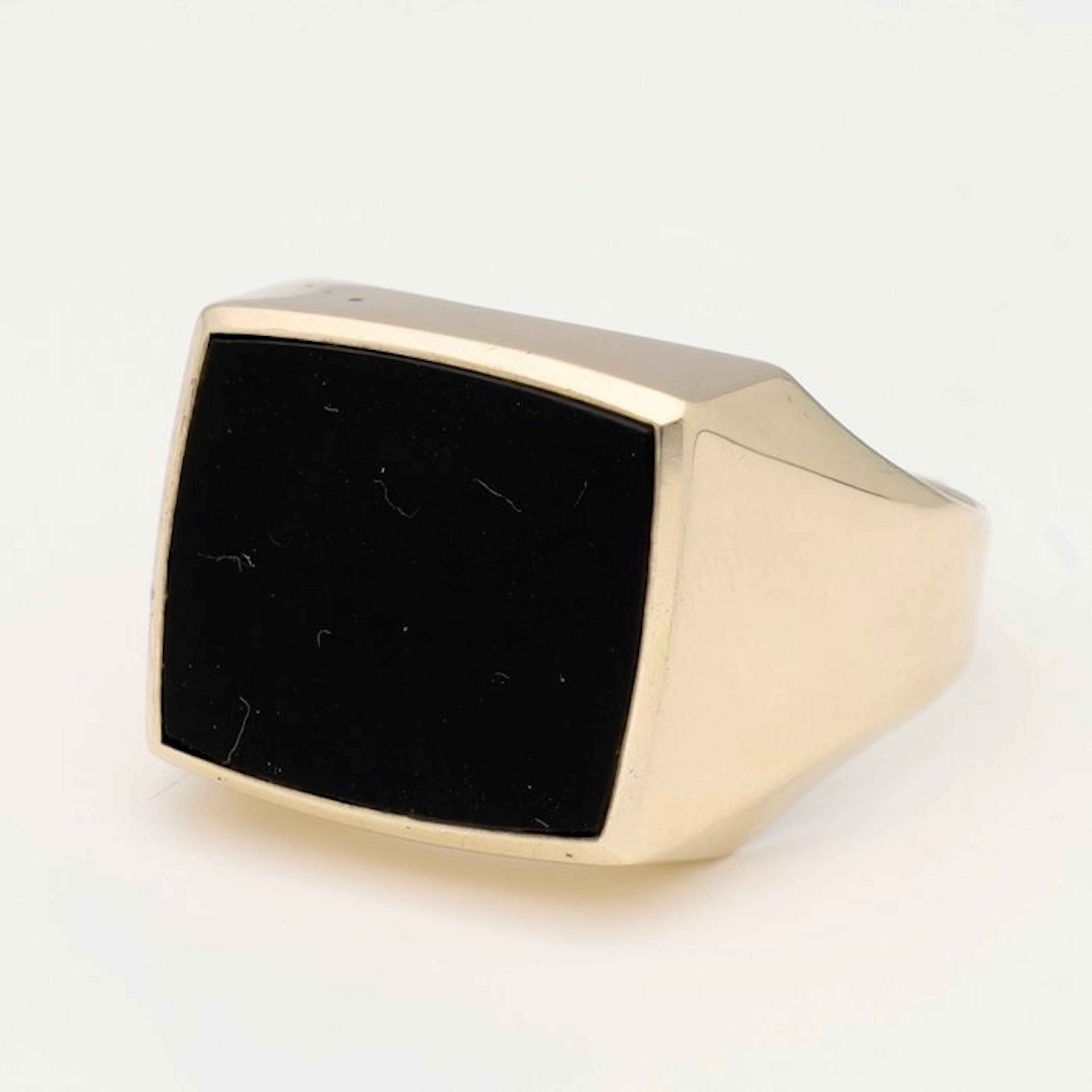 No reserve price - Ring - 8 kt. Yellow gold - Onyx