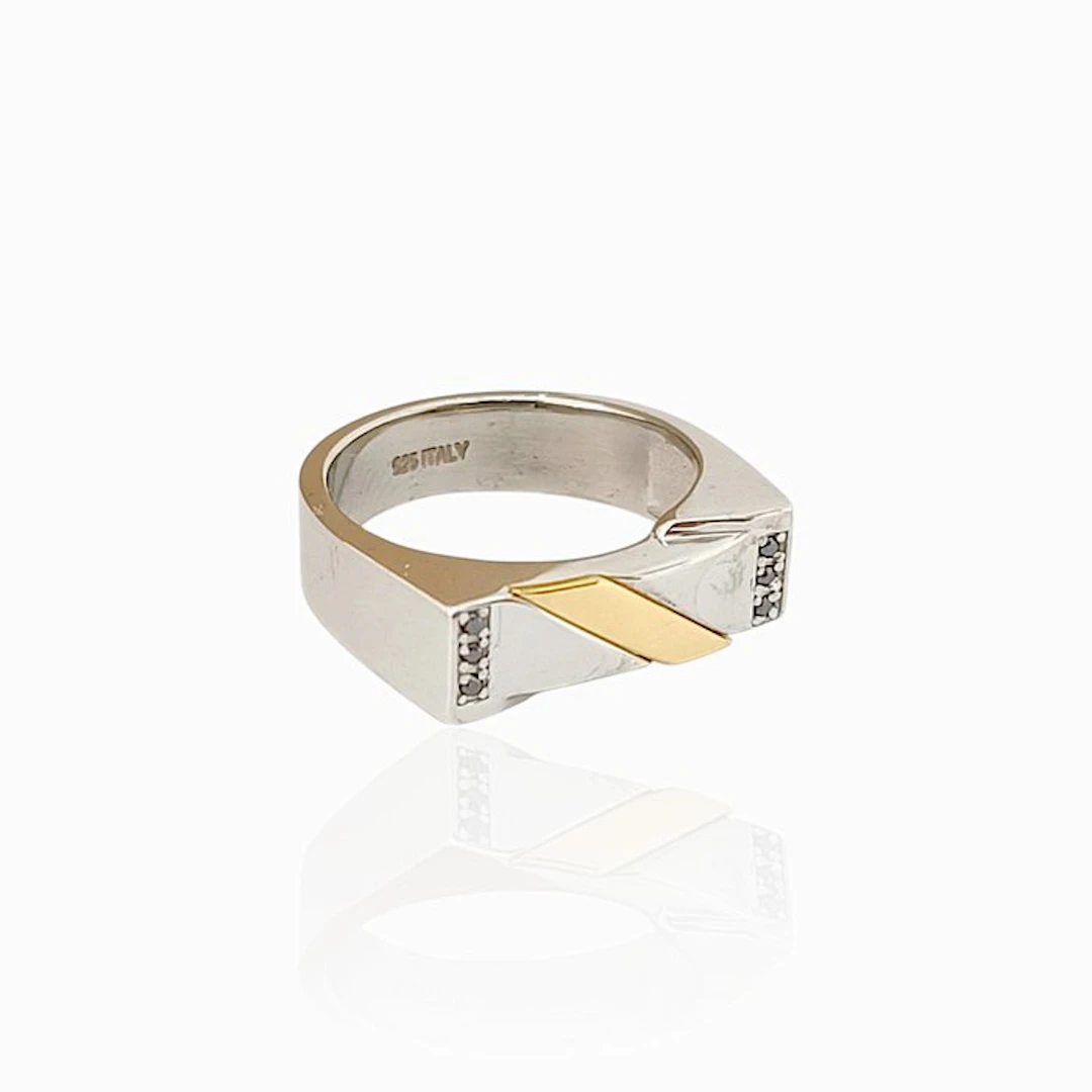 No reserve price - Ring Silver - 0.06ct