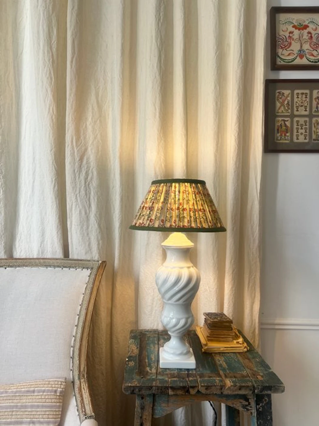 Table lamp - Earthenware - Twisted faience lamp