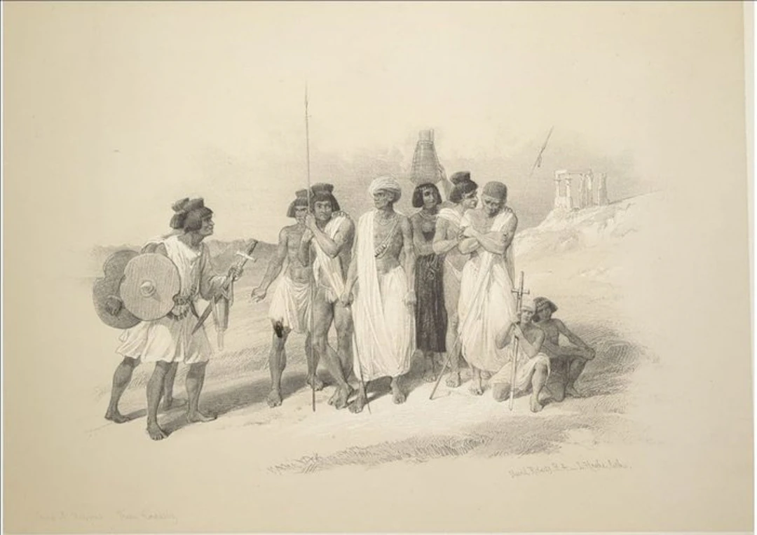 David Roberts (1796–1864) - Group of Nubians at Wady Kardassy — Egypt & Nubia