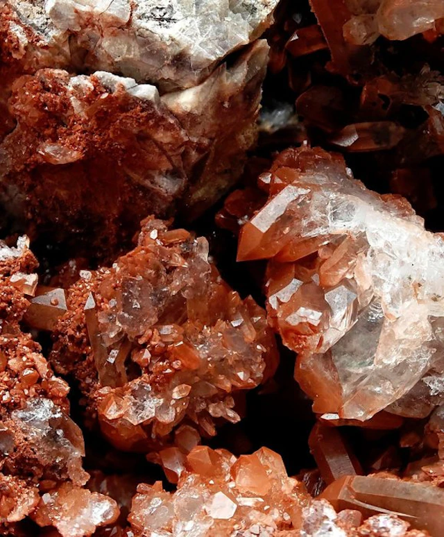 Aesthetic hematoid quartz with red jasper Crystals on...