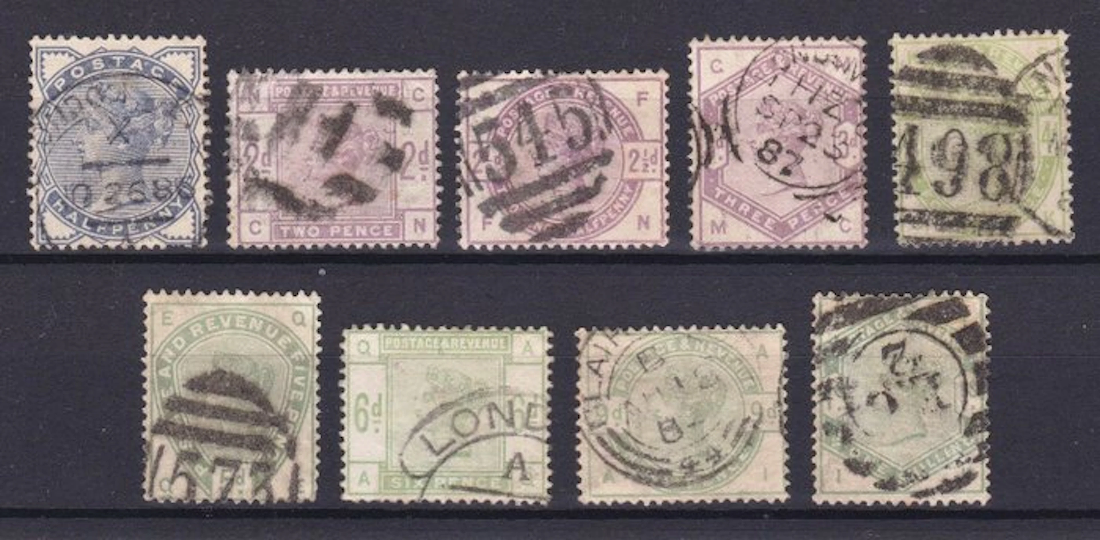Great Britain 1883/1884 - Queen Victoria in squares and...