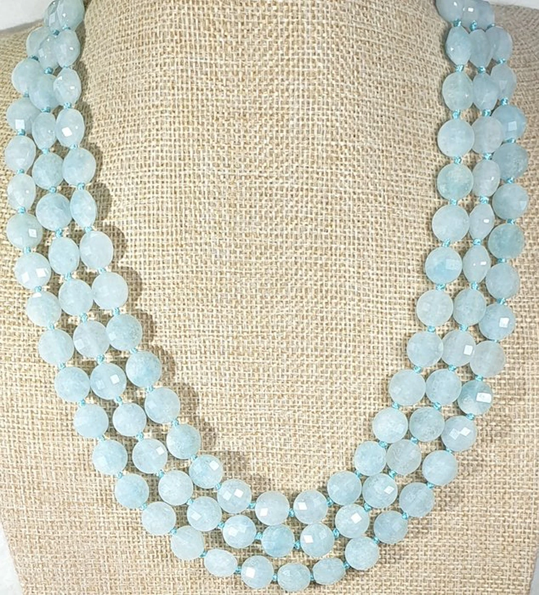 Brazilian Faceted Aquamarine - Symbolism of Purity - HIGH QUALITY - Necklace