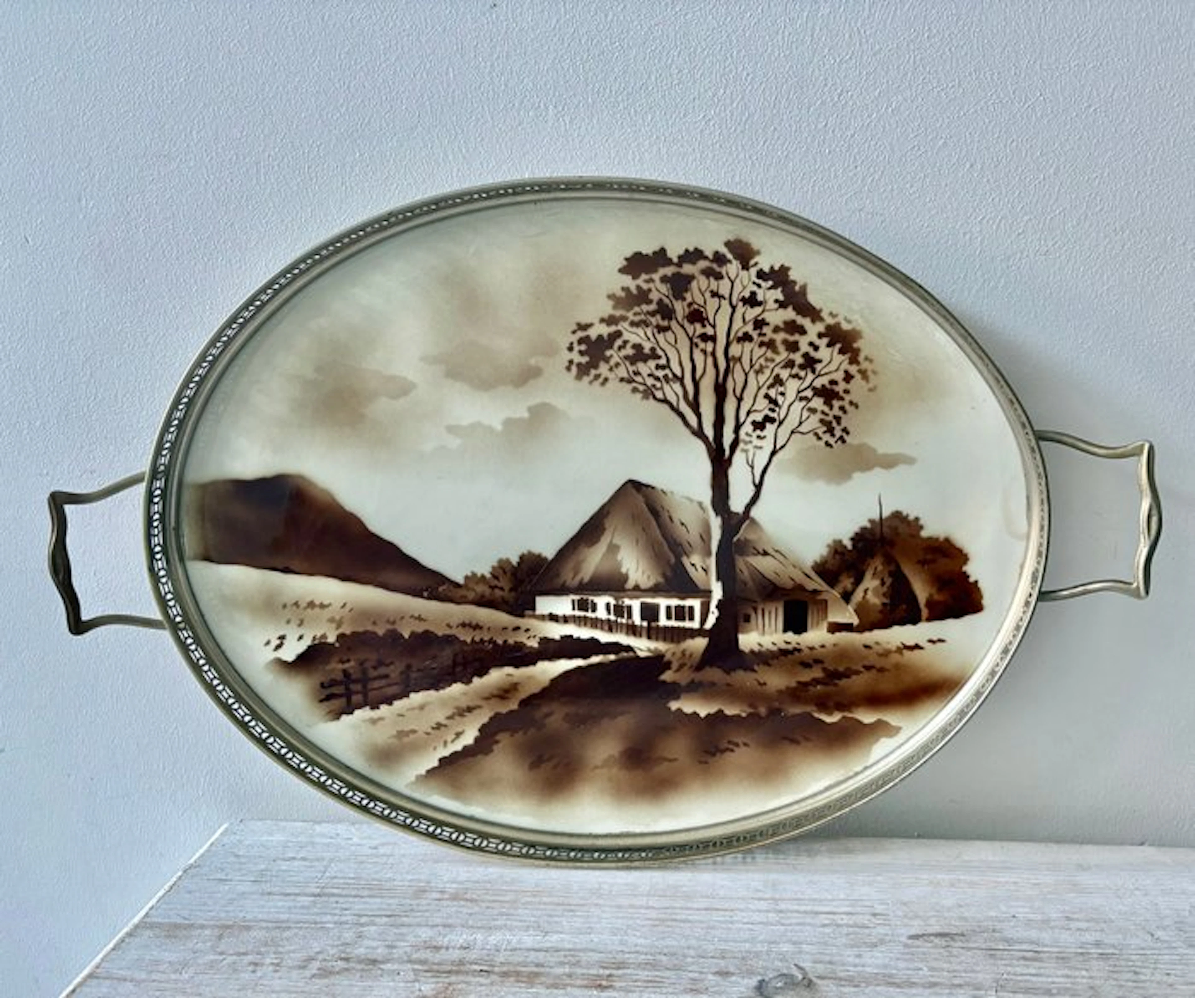 Serving tray - 05895 - Ceramic, Metal - 55.5 x 35 x 3.5 cm - 1930–1940