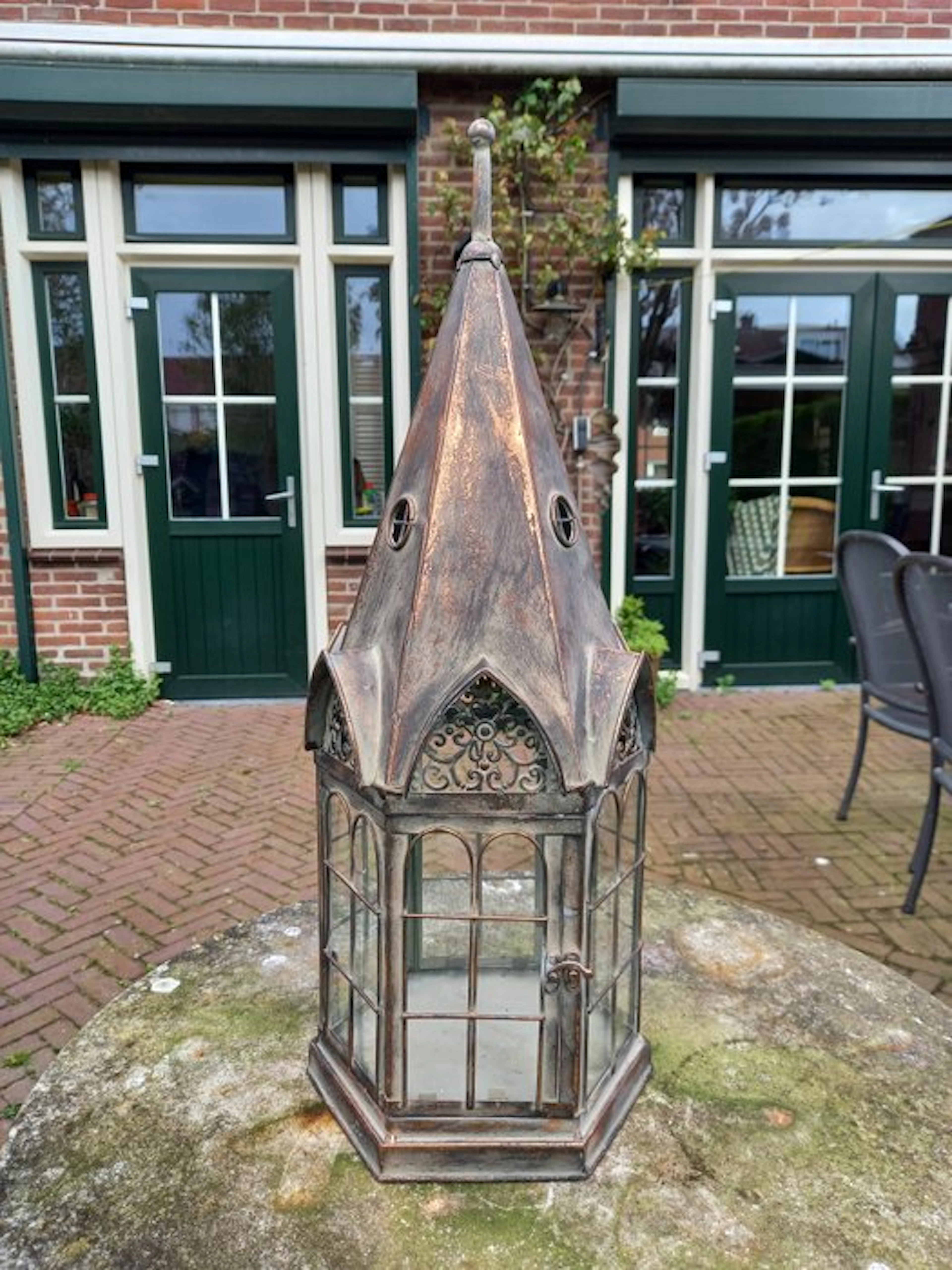 Lantern - "Large Candle Lantern" - 59 cm - Glass, Metal