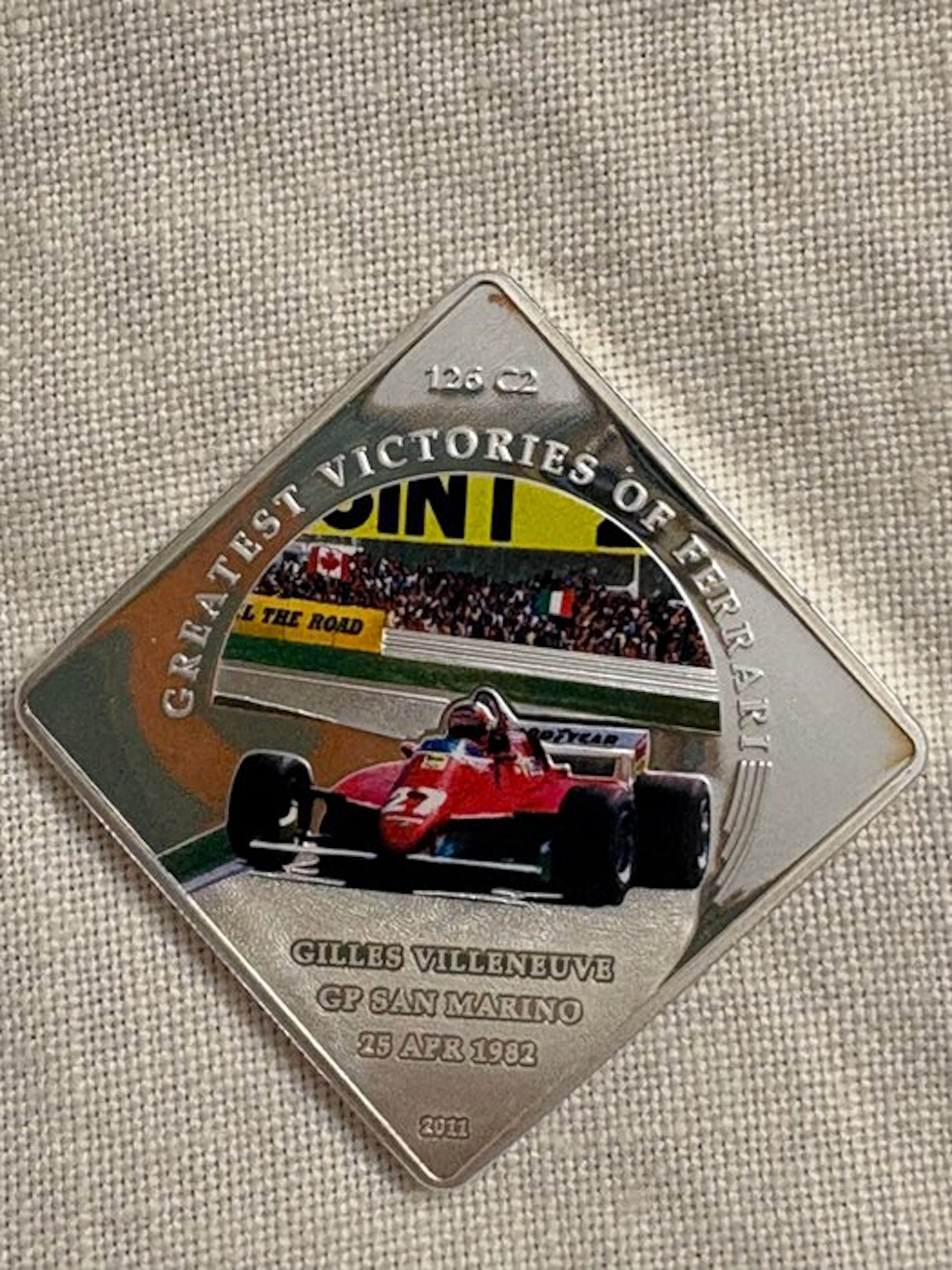 Emblem - Ferrari - moneta 1 Dollar Gilles Villenue Ferrari - 2018