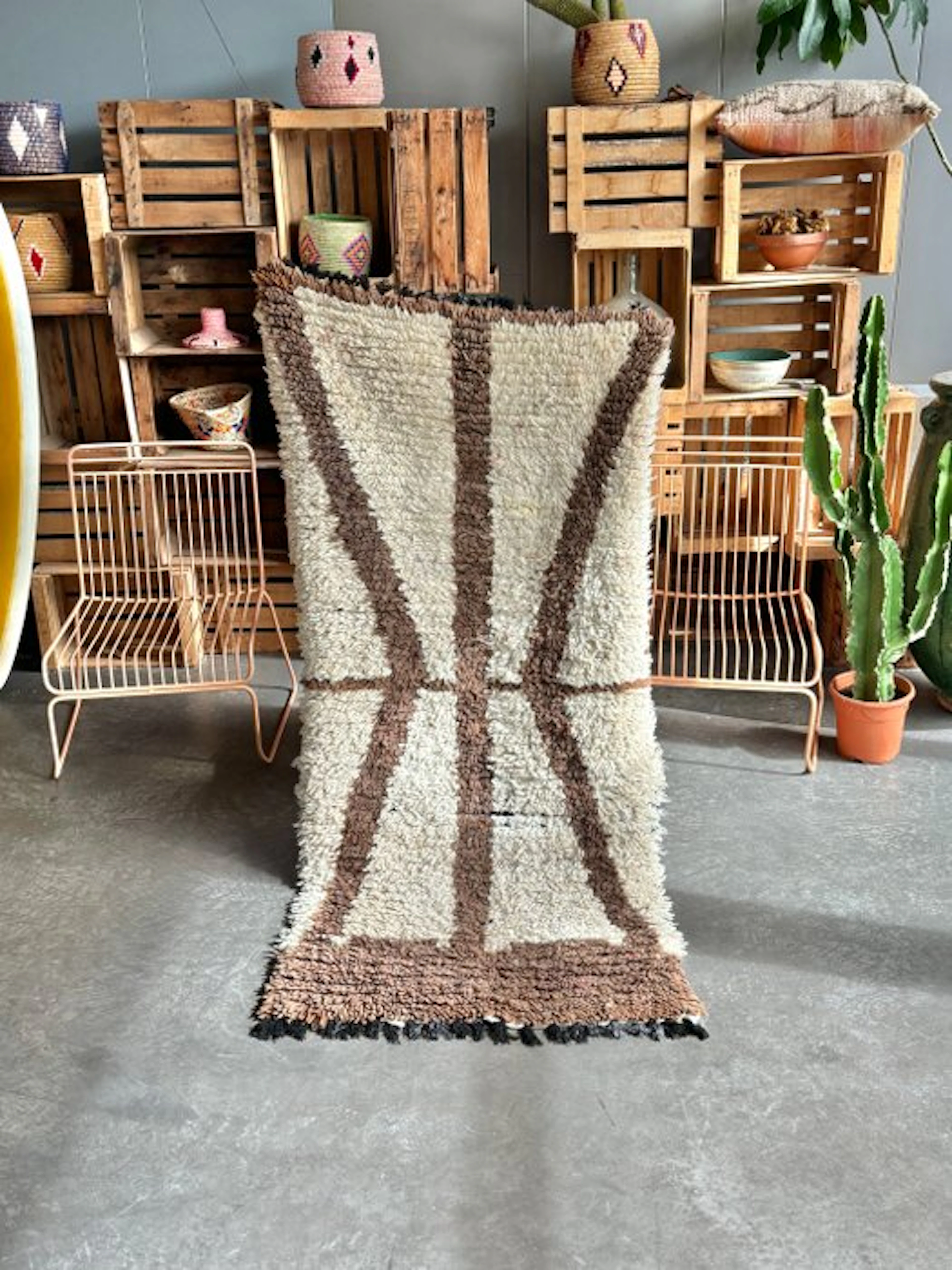 Vintage Moroccan Berber Rug – Handmade Wool Tribal Carpet...