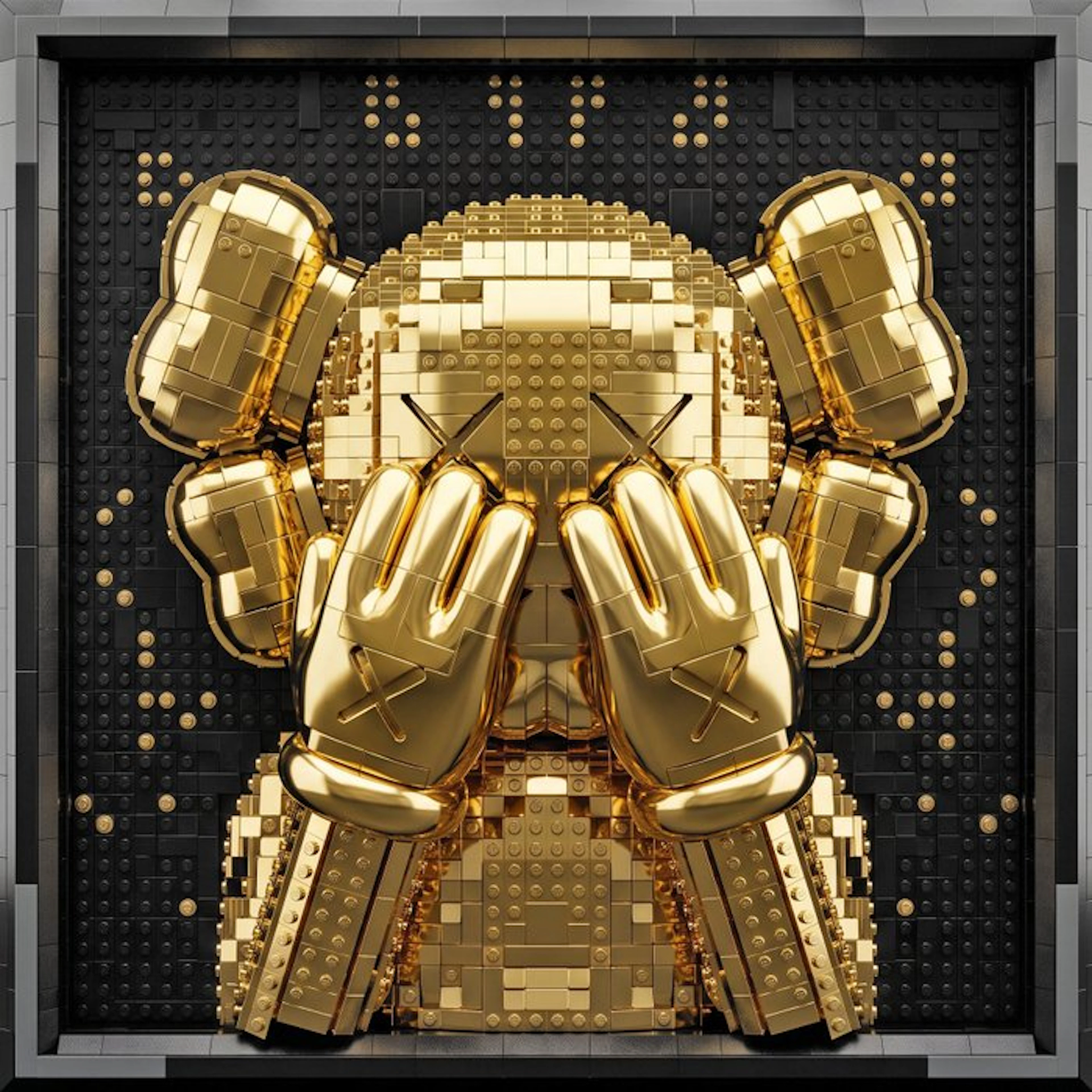 Artxlife - Peek-a-Boo Golden Kaws Lego