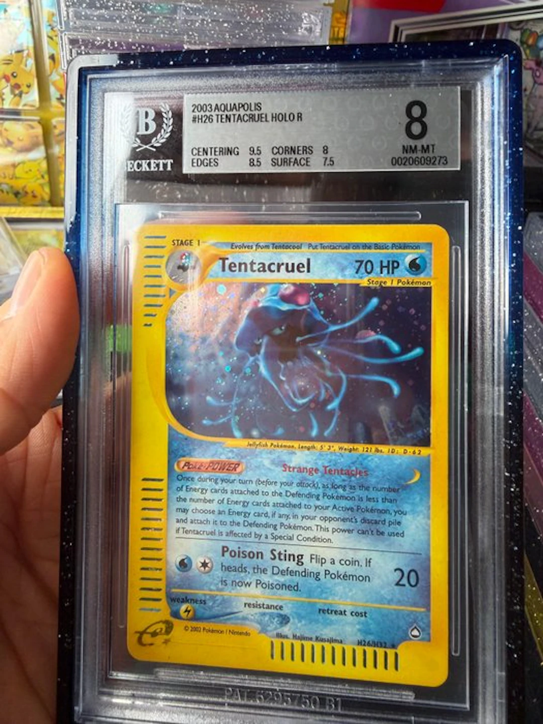 Pokémon - 1 Graded card - Tentacruel H26 Foil - Beckett 8 - WOTC - Aquapolis