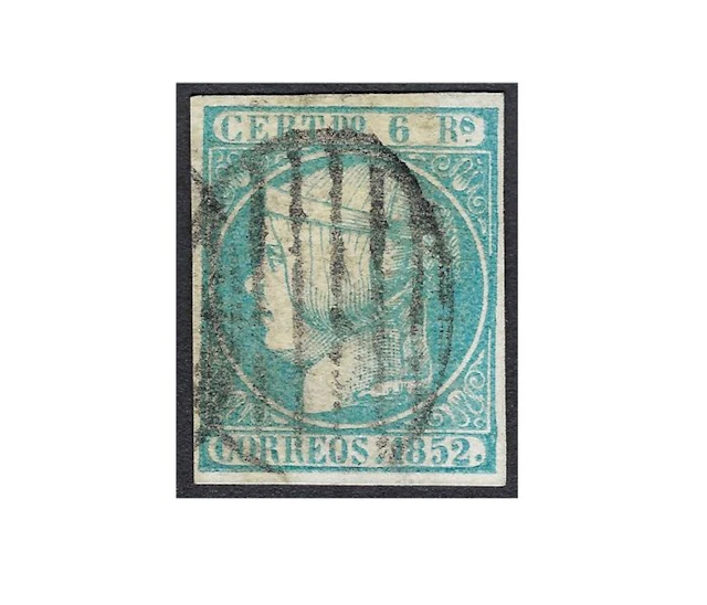 Spain 1852 - Isabel II 6r variedad "s" de "Rs" en forma...