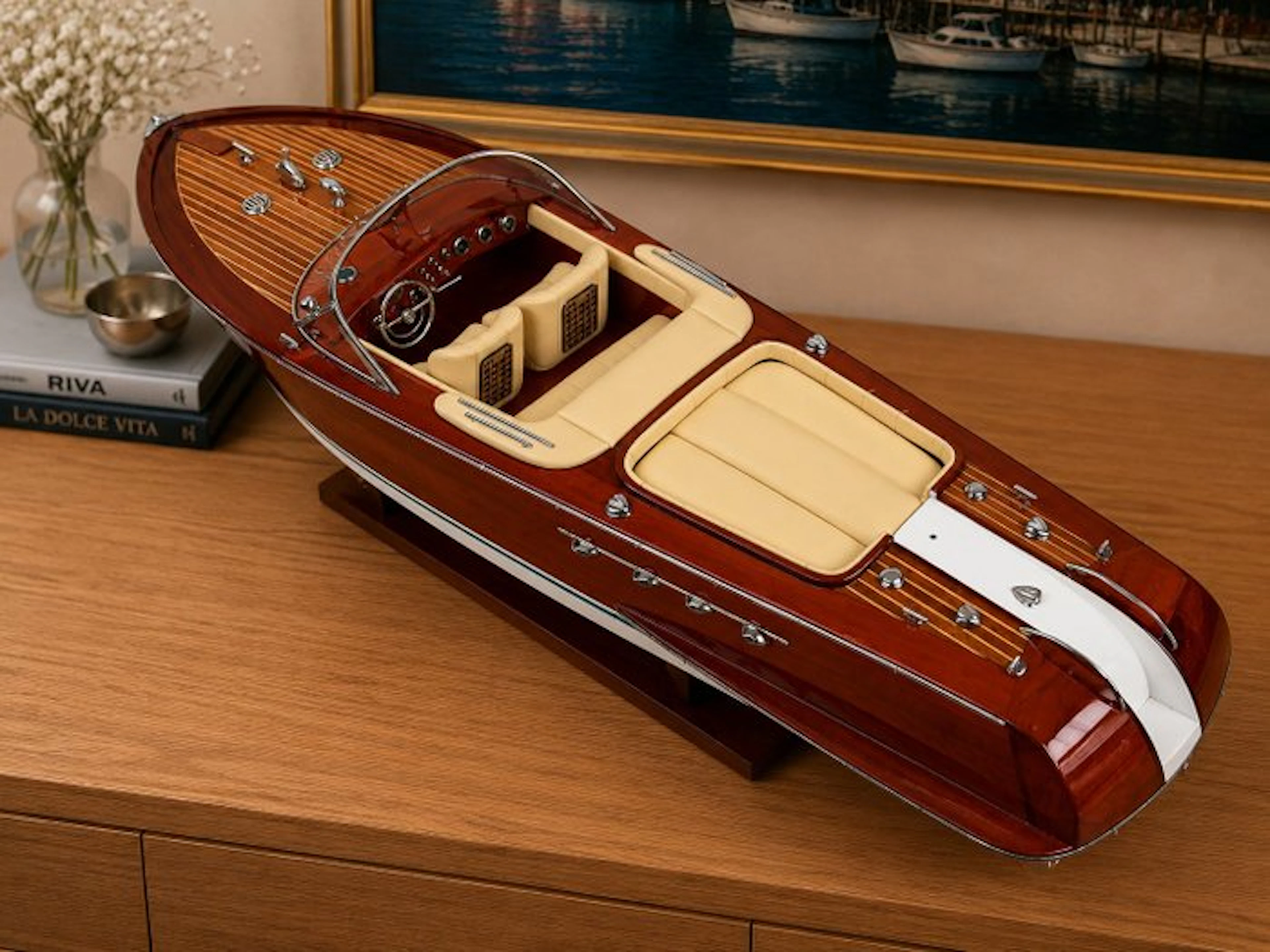 Riva Aquarama maquette de luxe bois modelisme 67cm 1:14 - Model boat