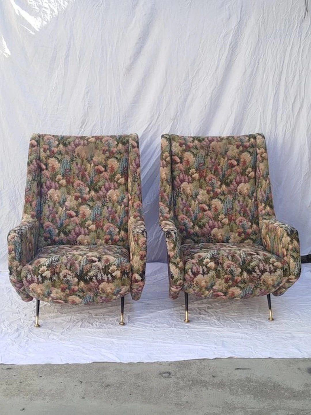 Armchair (2) - Textile - Pair of armchairs