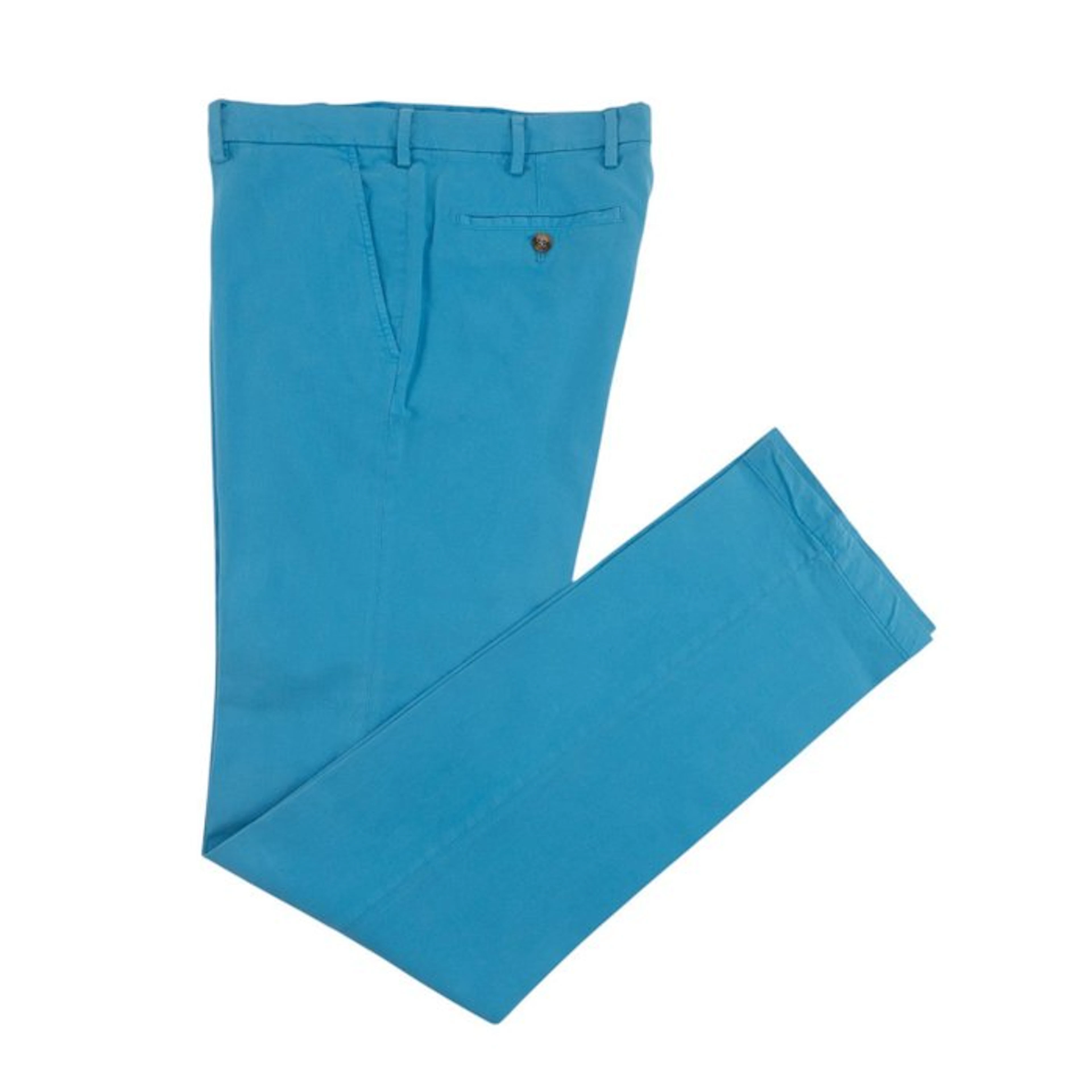 LORO PIANA - 48 IT - Turquoise Cotton Pant Straight Leg...
