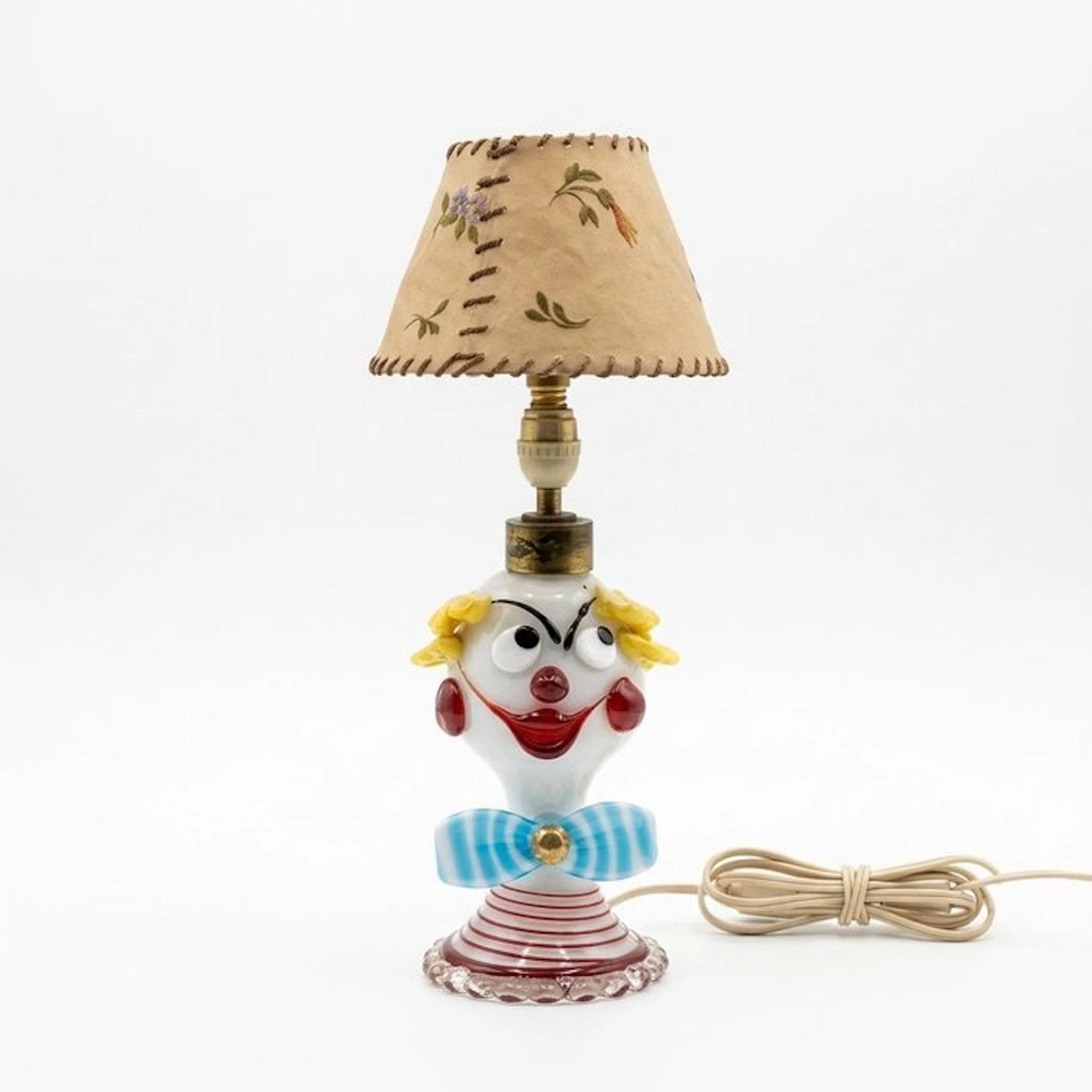 Table lamp - Italian design of the 1950s - Lacquered brass, Opaline glass
