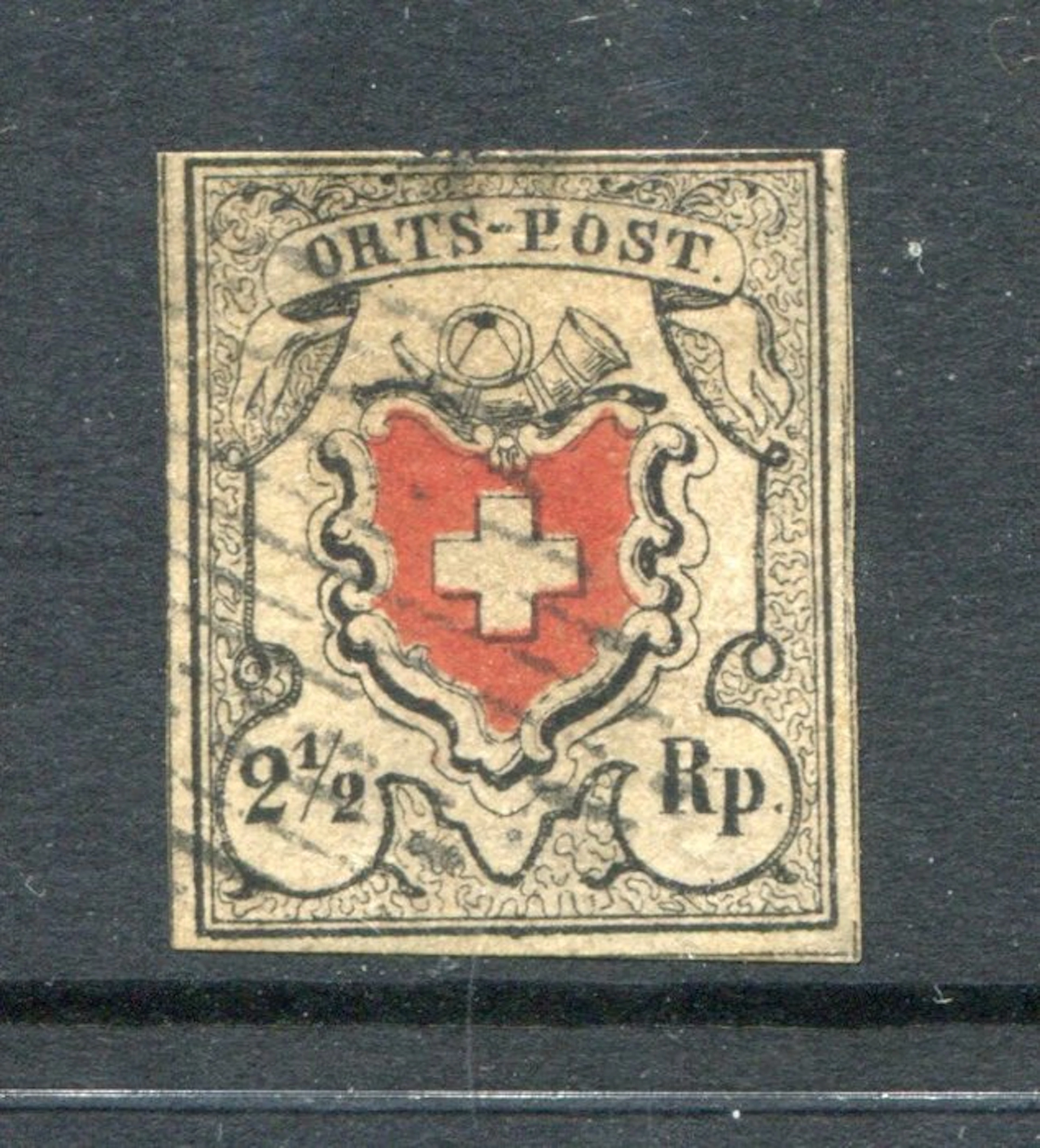 Switzerland 1850 - SWITZERLAND 1850 ORTS POST Used Stamp Expertised