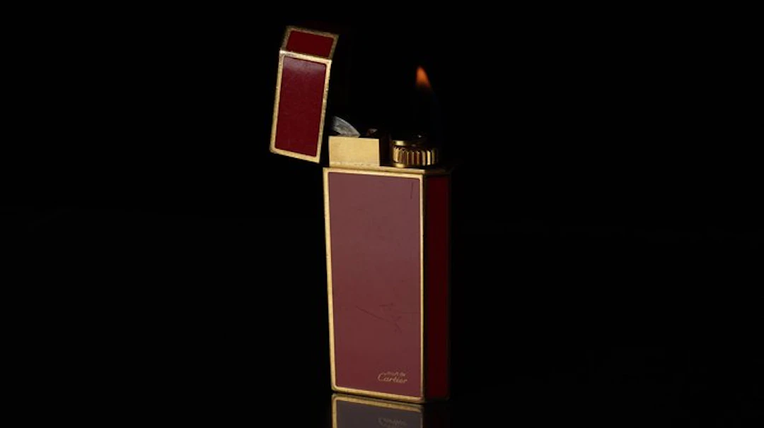 Cartier - Pentagon mini Pattern Vintage gas Lighter - Lighter - Lacquer Red