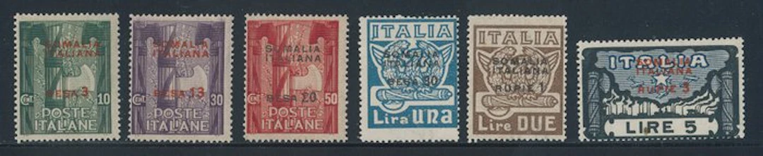 Italian Somalia - March on Rome, complete series nos. 49/54.