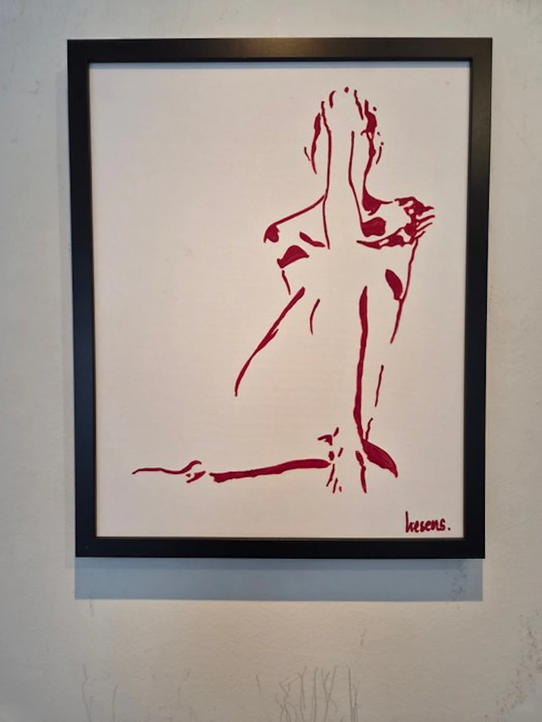 Liesens - Thincker 1 (handpainted on canvas) met lijst