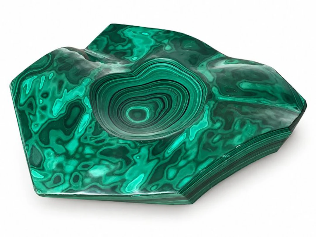 Malachite Polished - Height: 5 cm - Width: 44 cm- 10 kg - (1)