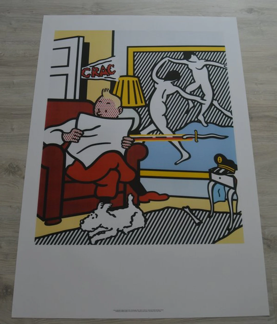 Hommage à Hergé - Roy Lichtenstein - Offset poster (100x70cm) - Tintin reading