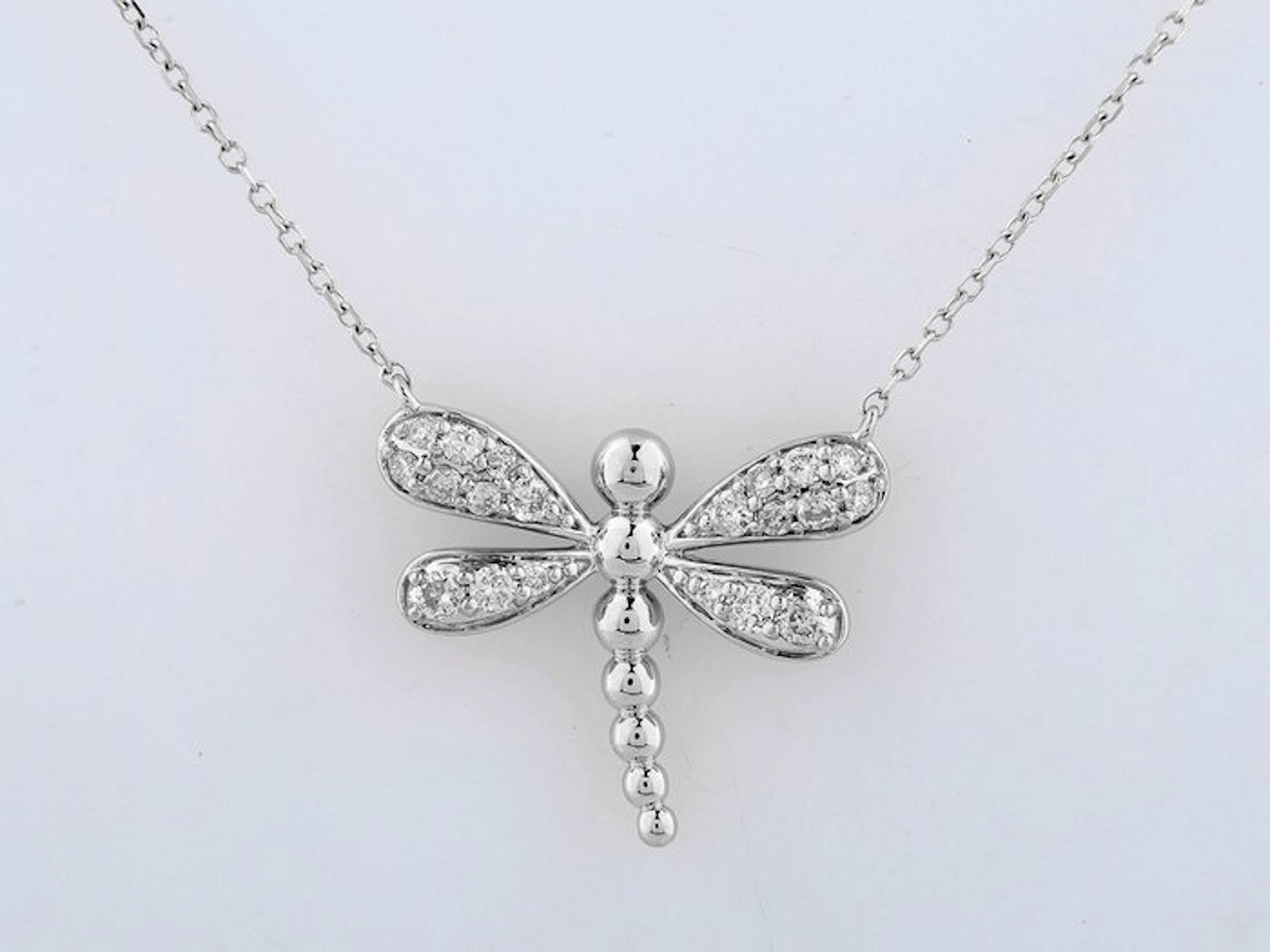 Necklace with pendant - 14 kt. White gold - 0.27ct. tw. Diamond (Natural)