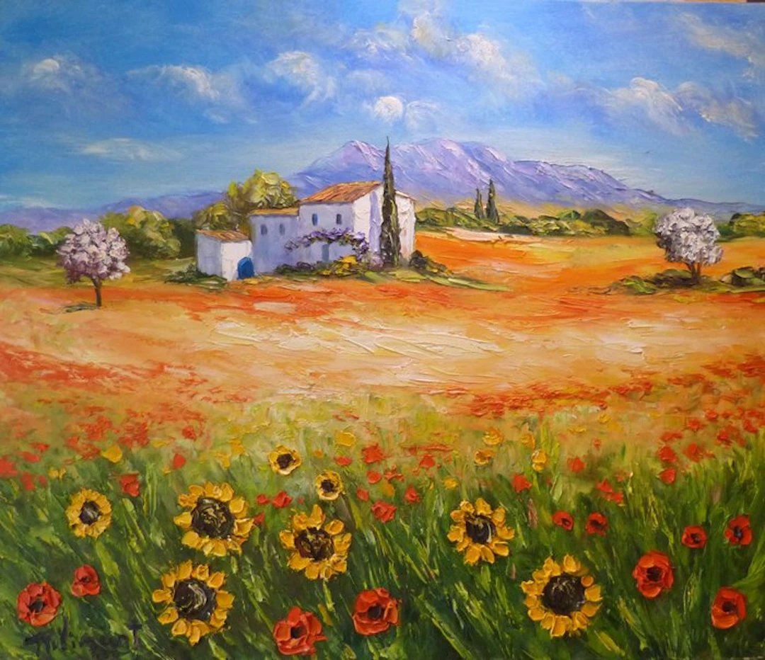 R. Vincent (1954) - Valensole en Provence oeuvre de Vincent Rallo