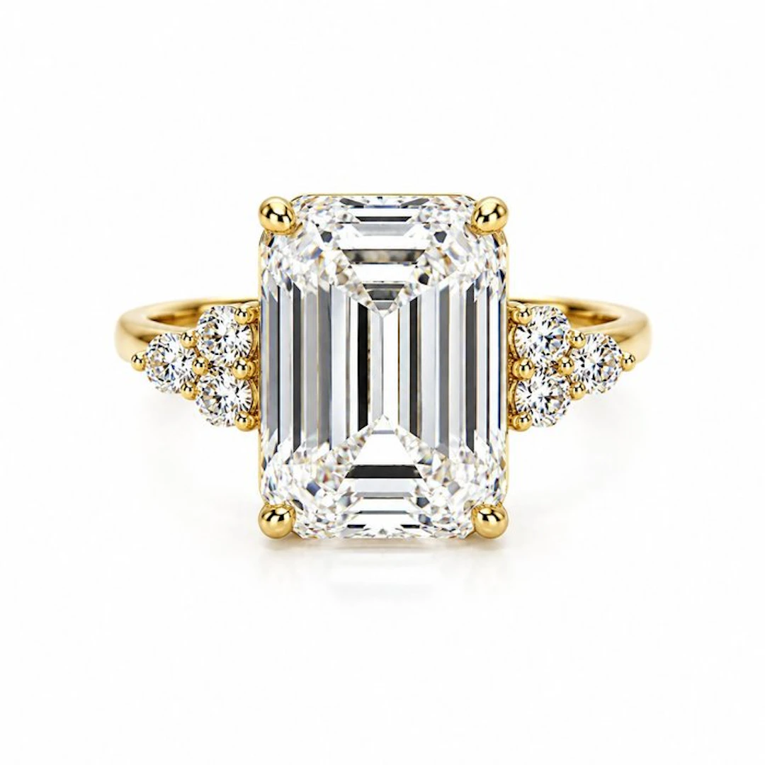 Ring - 14 kt. Yellow gold - 10.32ct. tw. Diamond (Lab-grown) - Diamond