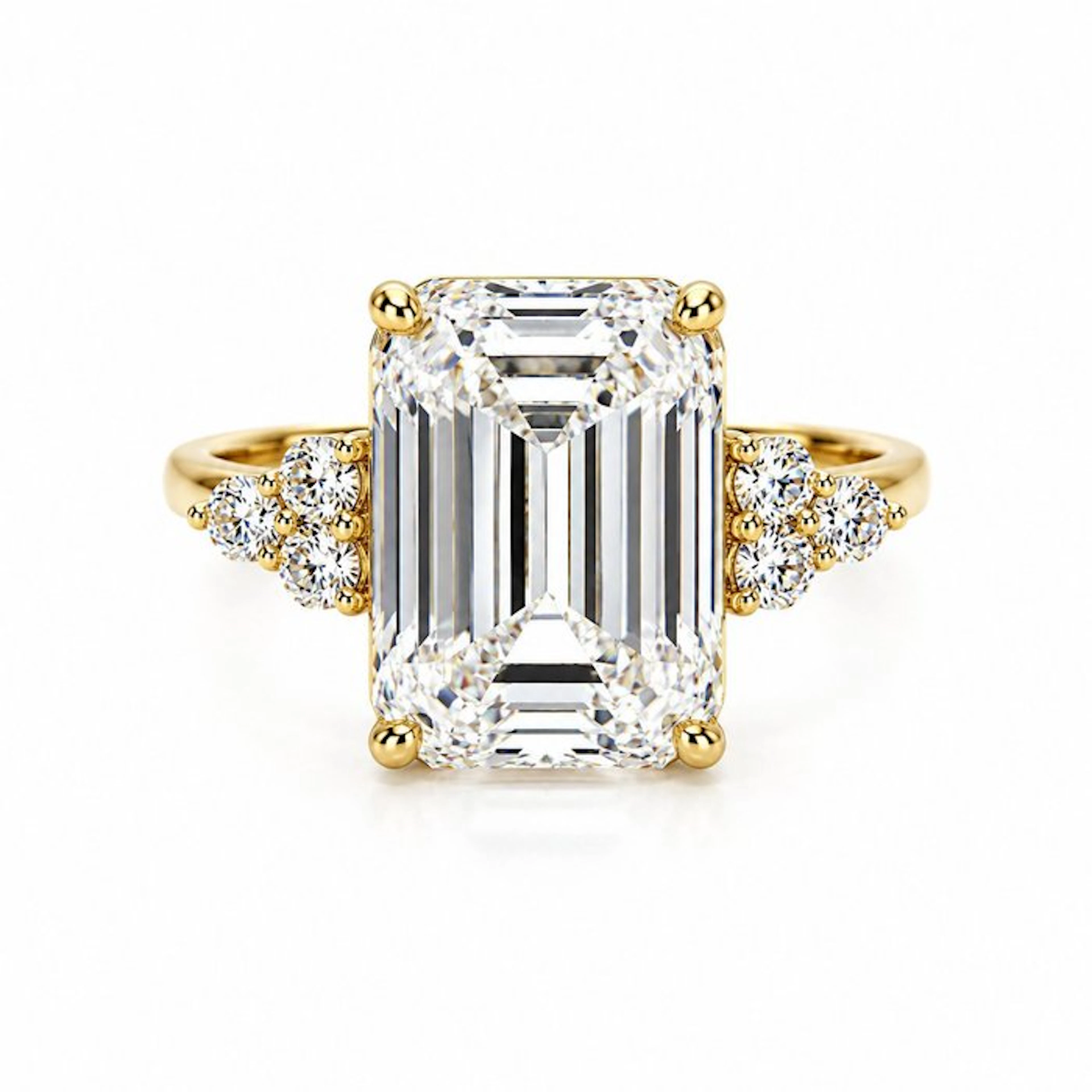 Ring - 14 kt. Yellow gold - 10.32ct. tw. Diamond (Lab-grown) - Diamond
